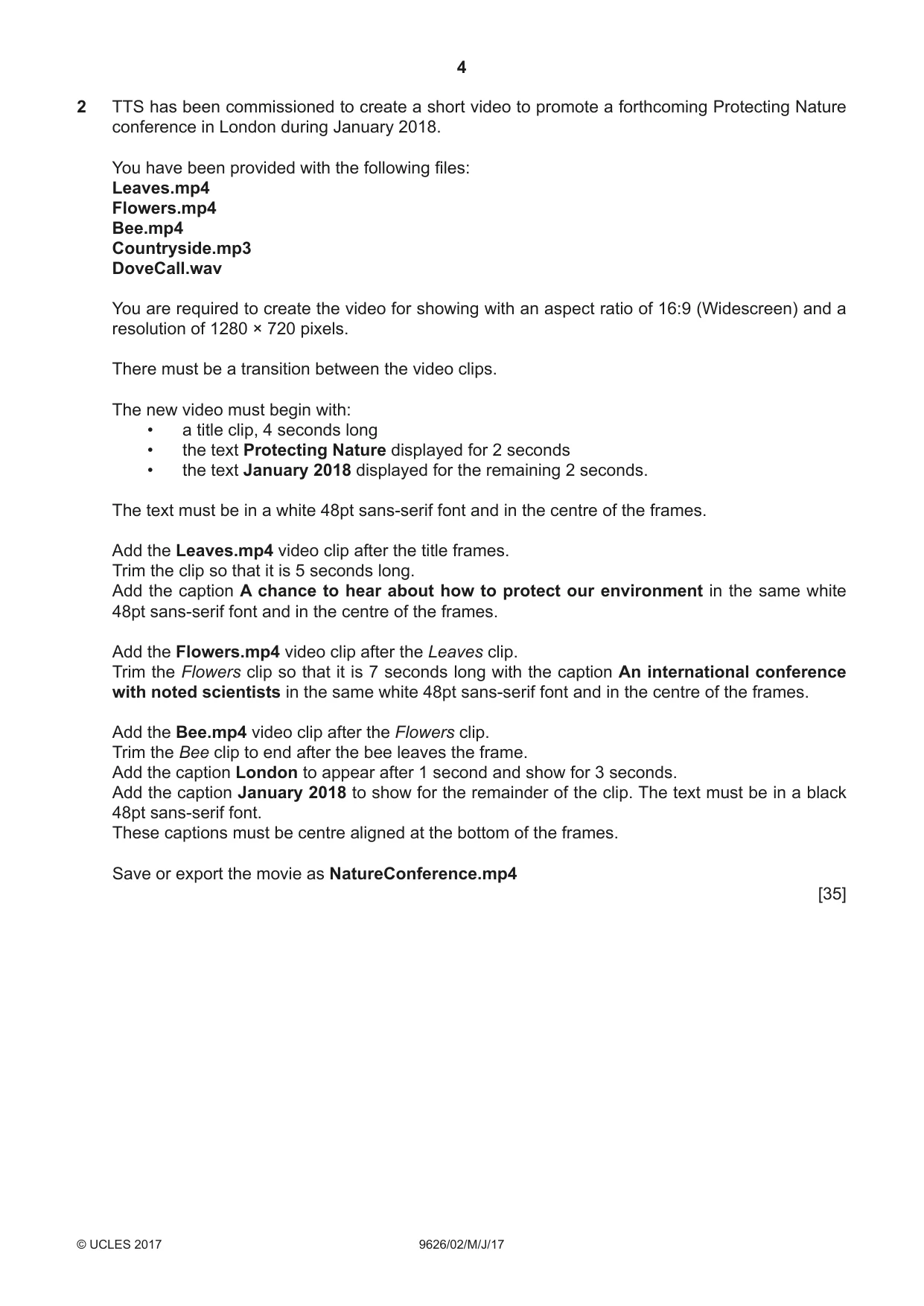 Cambridge A Level Information Technology (from 2017) 9626 2017 May/June Paper 2 · Variant 1 question paper, page 4 of 8