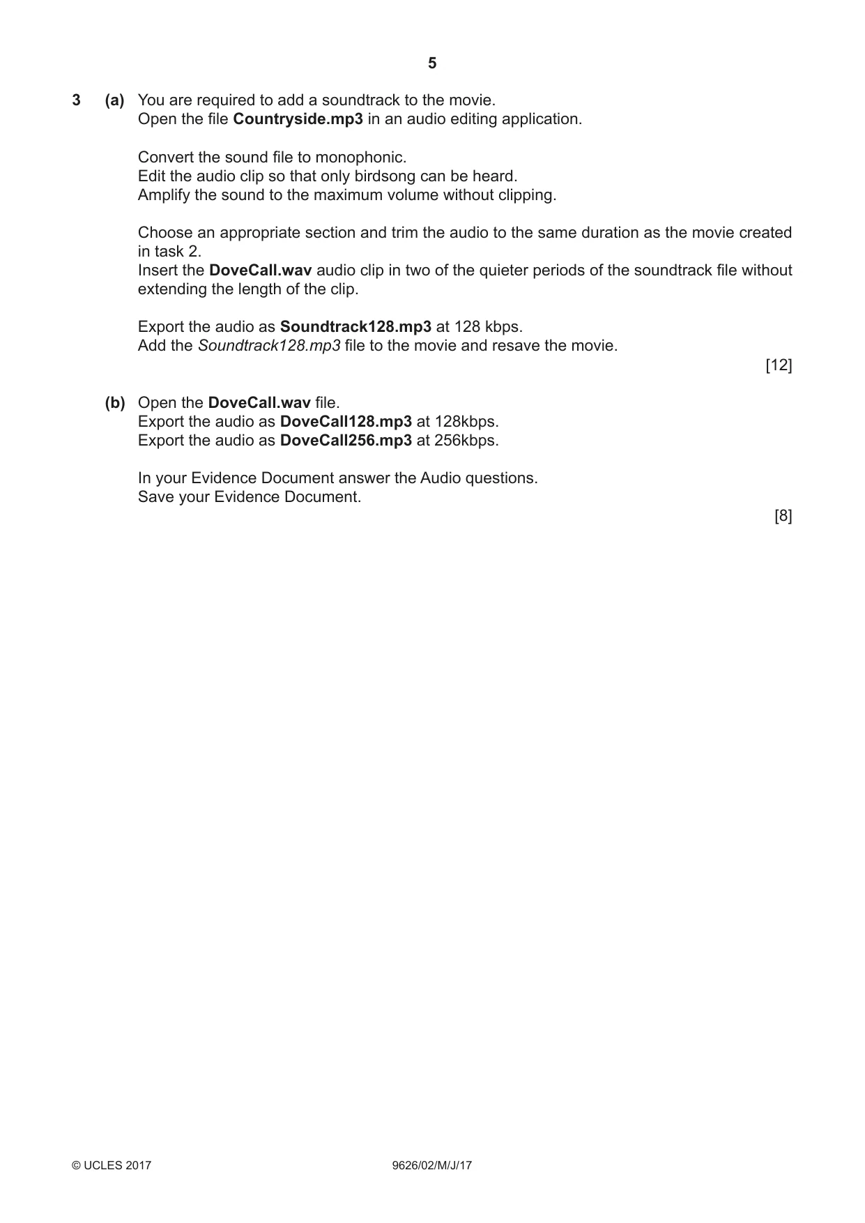 Cambridge A Level Information Technology (from 2017) 9626 2017 May/June Paper 2 · Variant 1 question paper, page 5 of 8