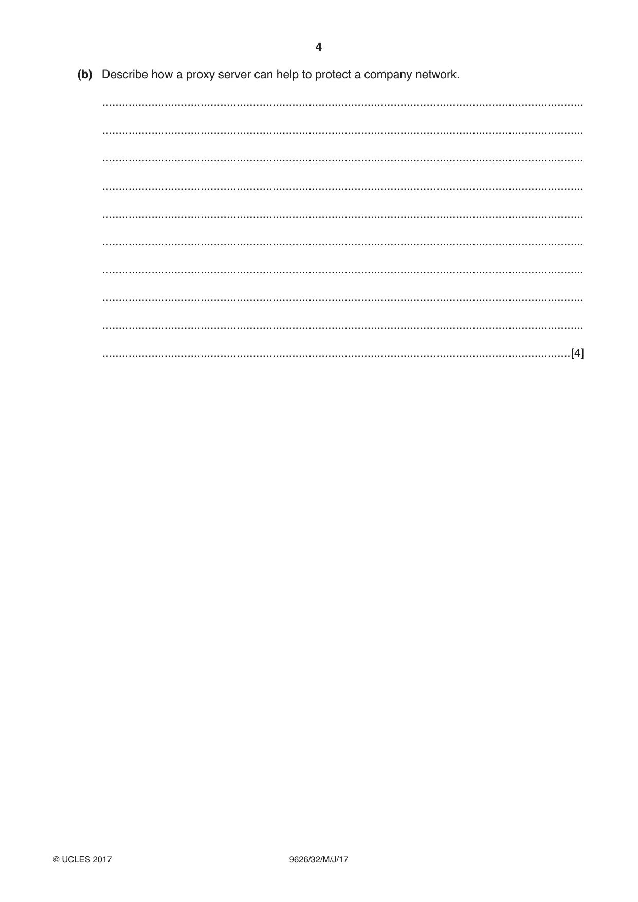 Cambridge A Level Information Technology (from 2017) 9626 2017 May/June Paper 3 · Variant 2 question paper, page 4 of 20