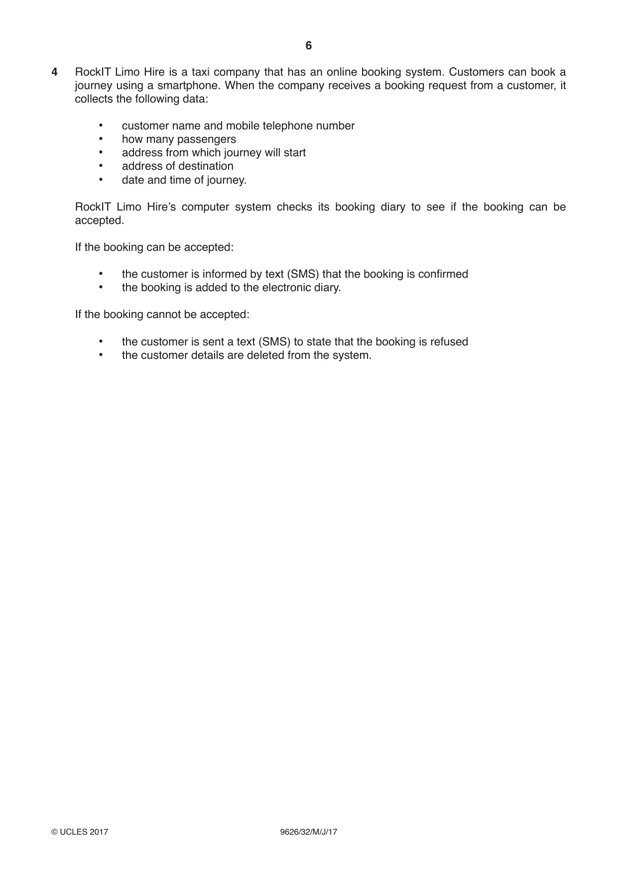 Cambridge A Level Information Technology (from 2017) 9626 2017 May/June Paper 3 · Variant 2 question paper, page 6 of 20