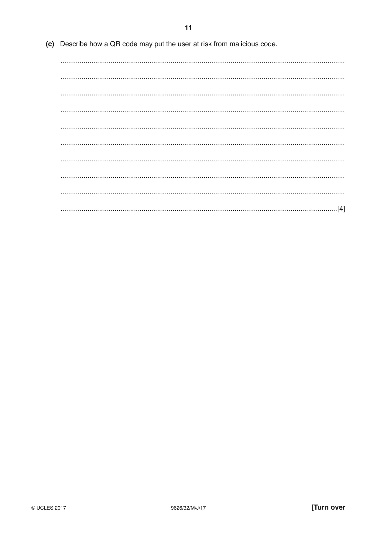 Cambridge A Level Information Technology (from 2017) 9626 2017 May/June Paper 3 · Variant 2 question paper, page 11 of 20