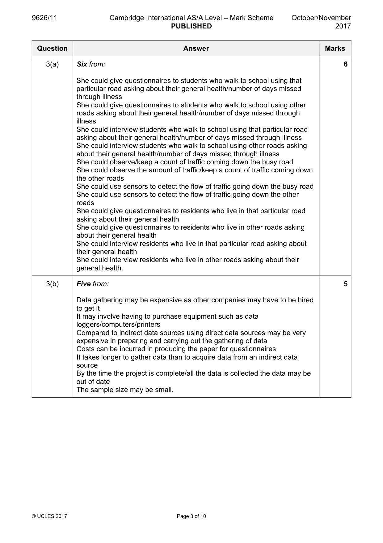 Mark scheme, page 3 of 10
