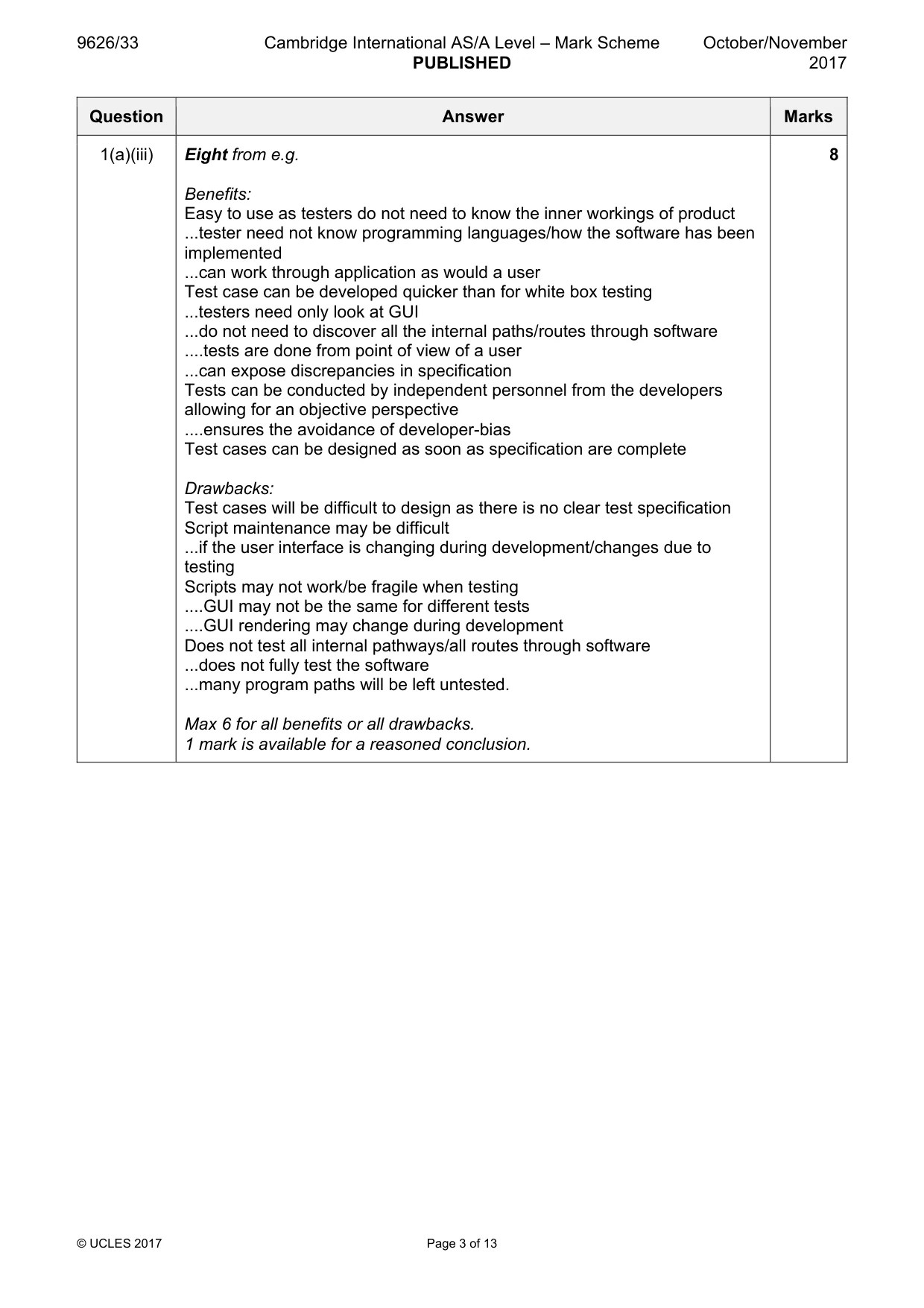 Mark scheme, page 3 of 13