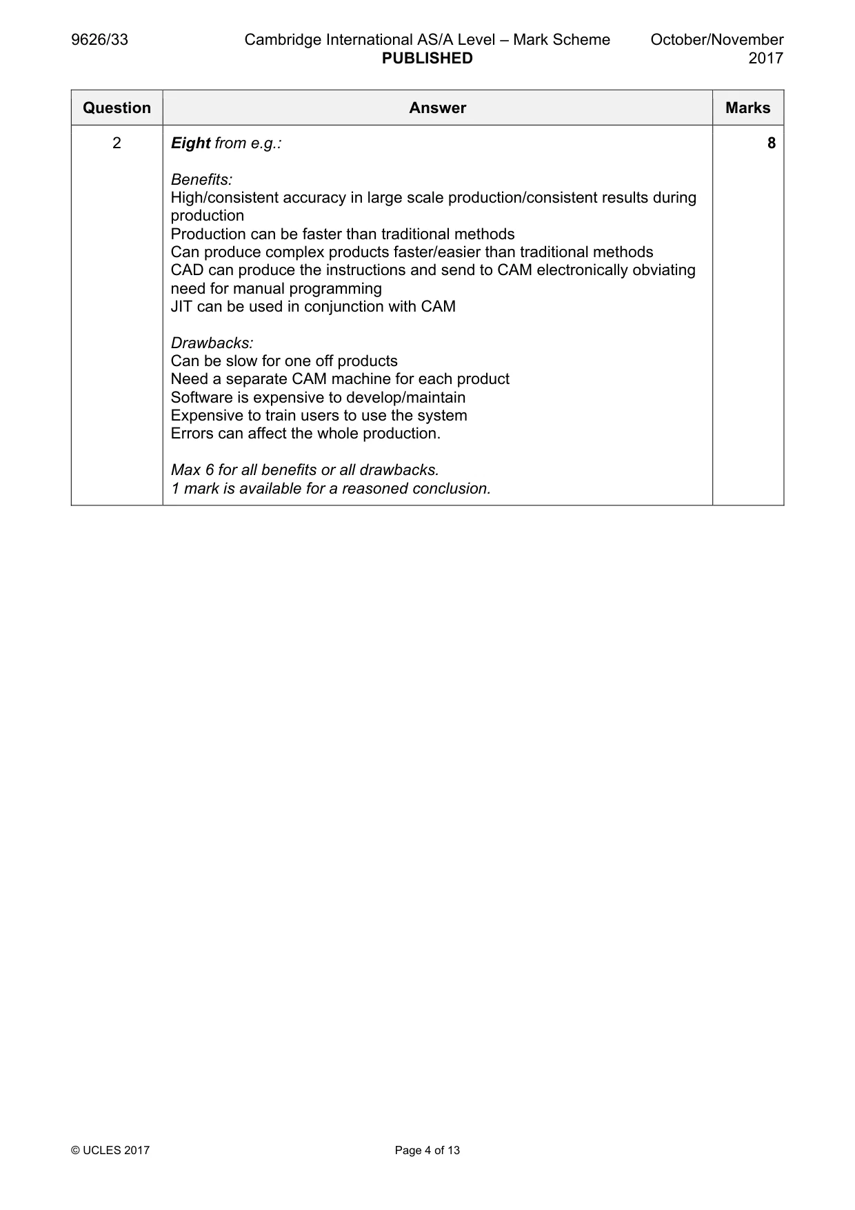 Mark scheme, page 4 of 13