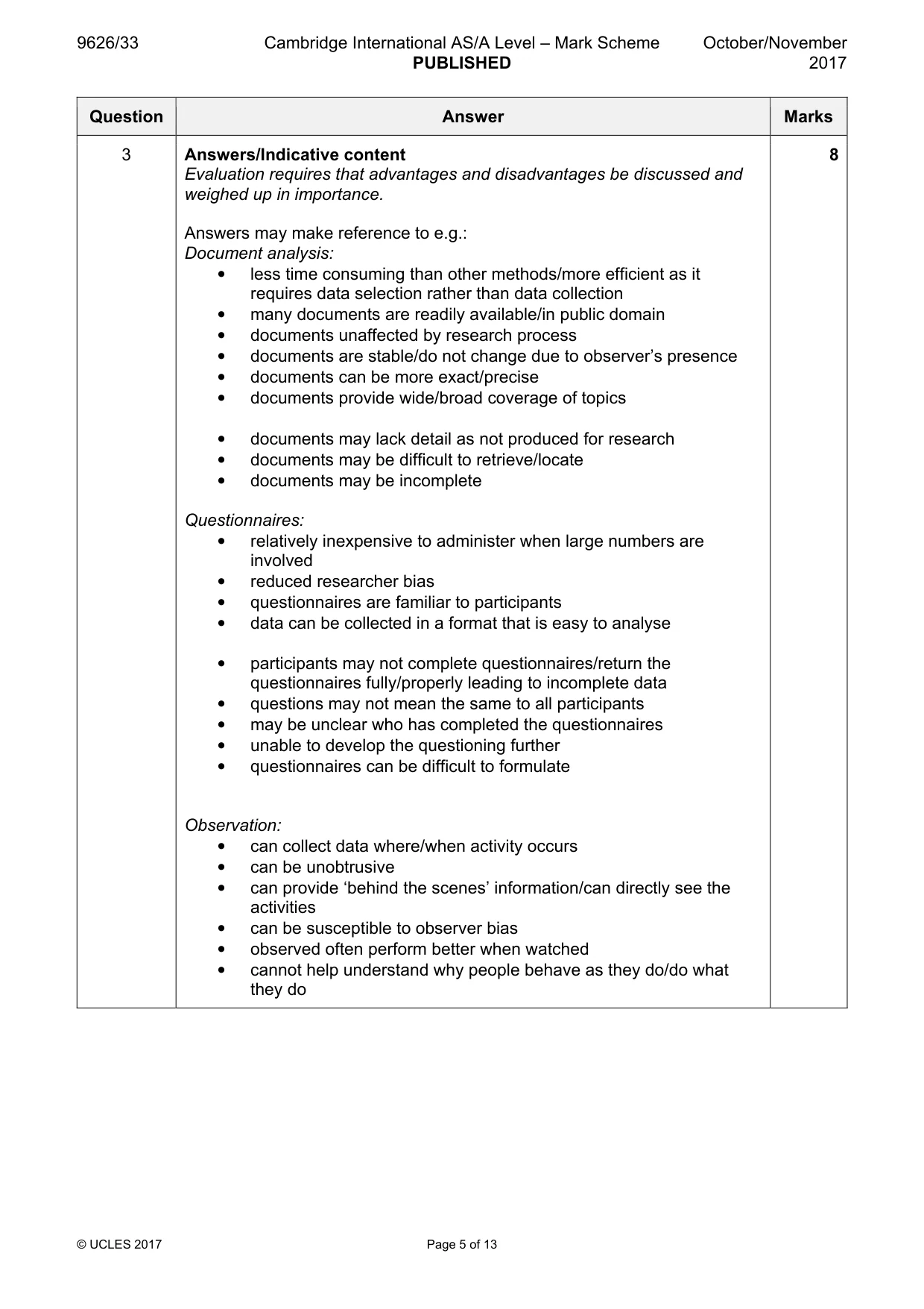 Mark scheme, page 5 of 13