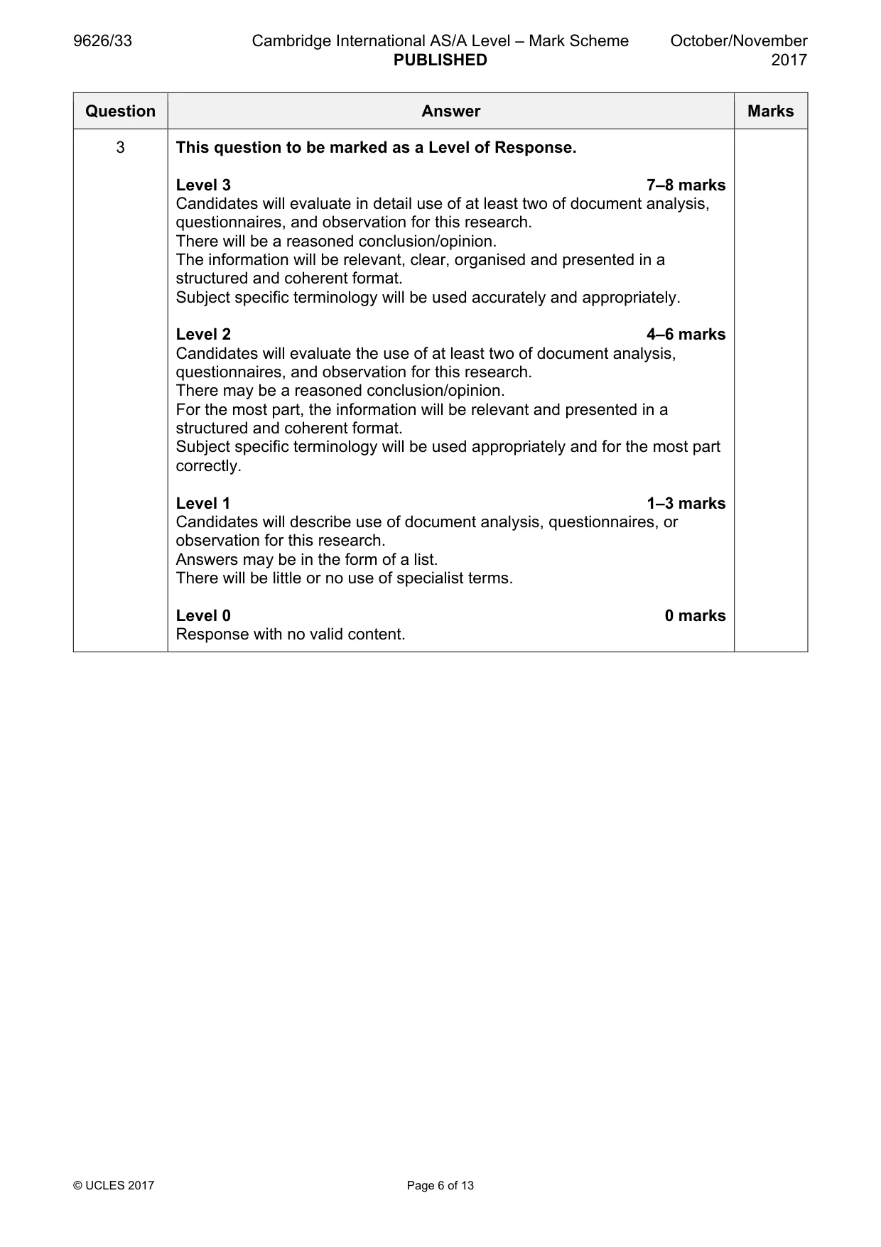 Mark scheme, page 6 of 13