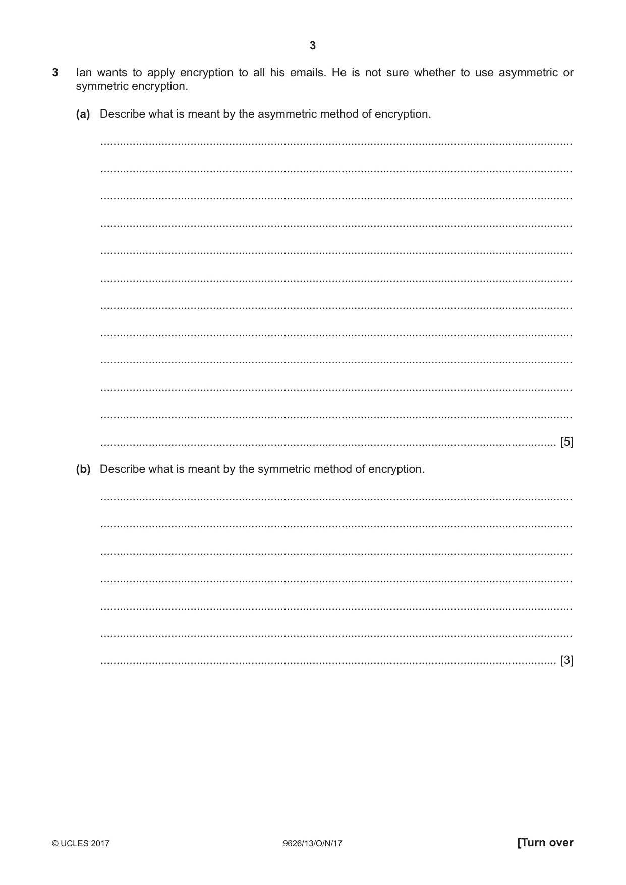 Cambridge A Level Information Technology (from 2017) 9626 2017 Oct/Nov Paper 1 · Variant 3 question paper, page 3 of 16
