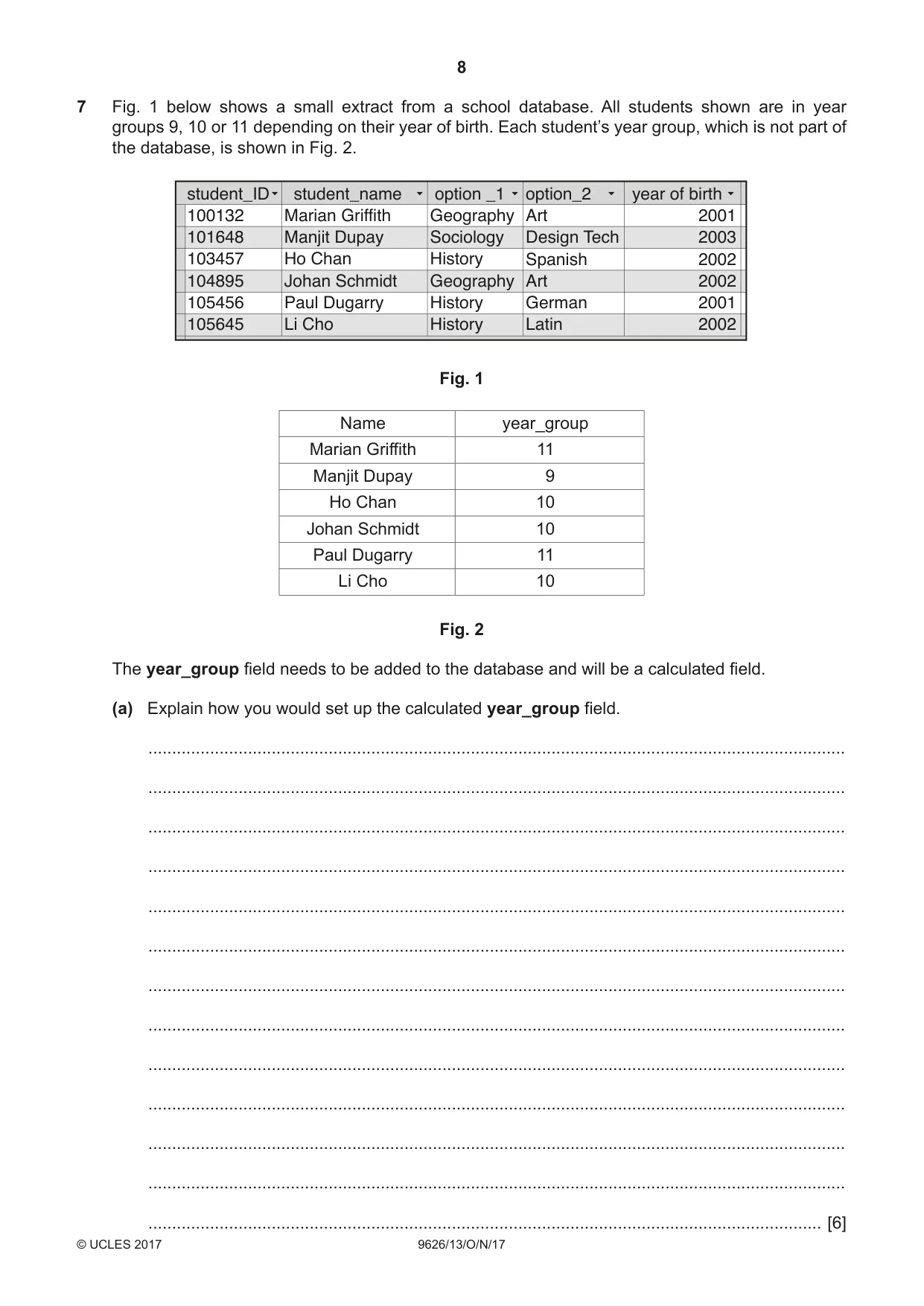 Cambridge A Level Information Technology (from 2017) 9626 2017 Oct/Nov Paper 1 · Variant 3 question paper, page 8 of 16