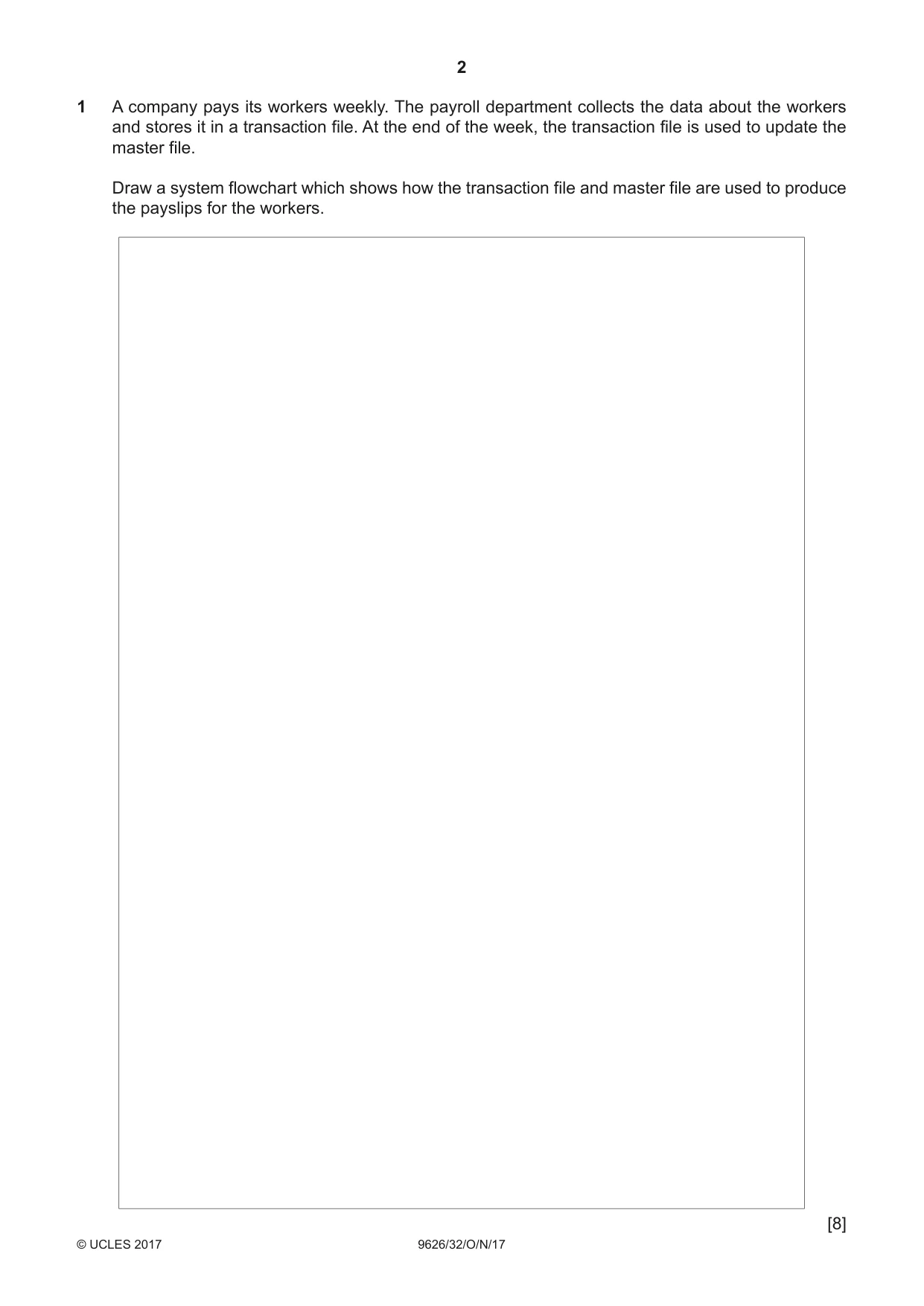 Cambridge A Level Information Technology (from 2017) 9626 2017 Oct/Nov Paper 3 · Variant 2 question paper, page 2 of 16