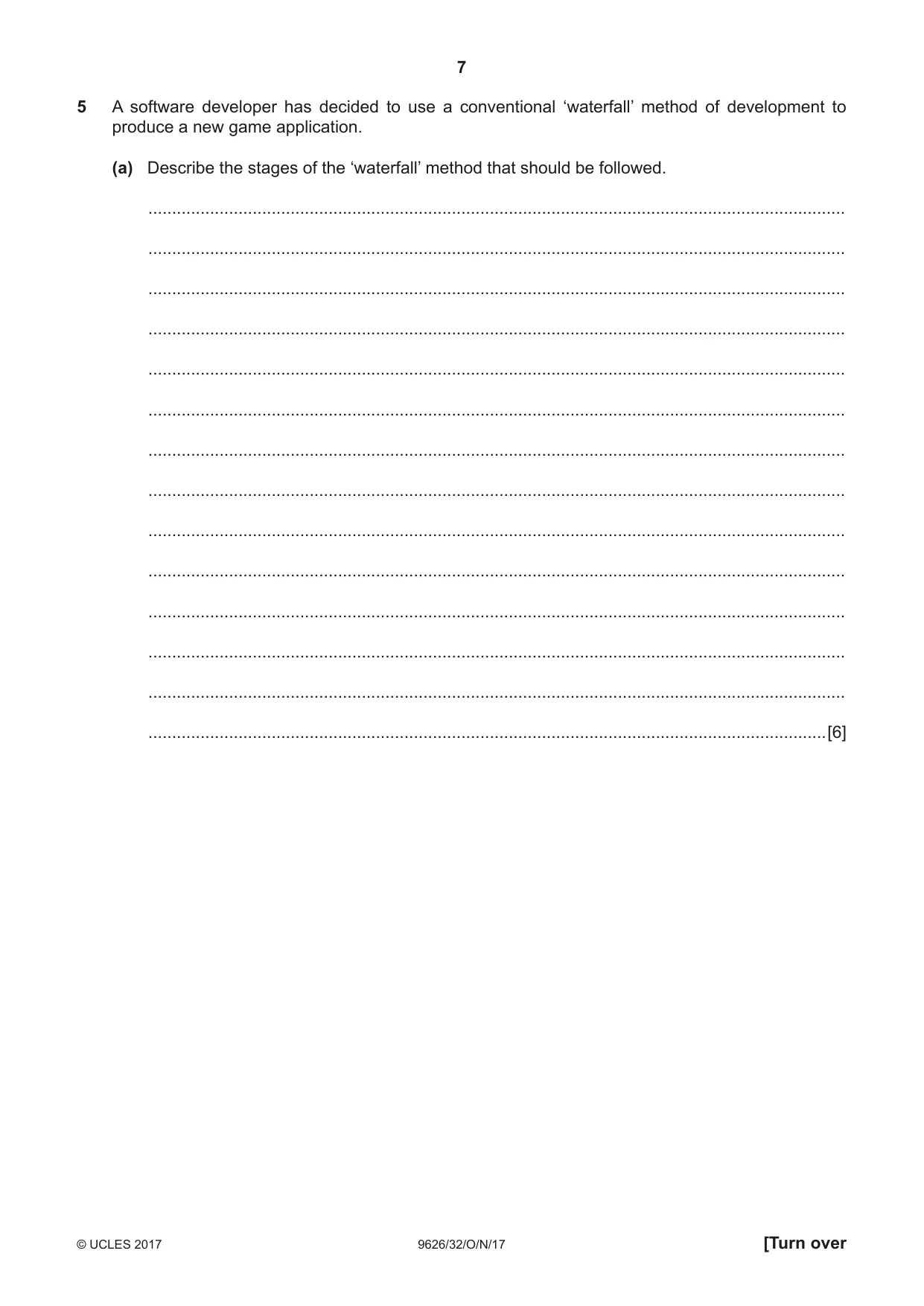 Cambridge A Level Information Technology (from 2017) 9626 2017 Oct/Nov Paper 3 · Variant 2 question paper, page 7 of 16