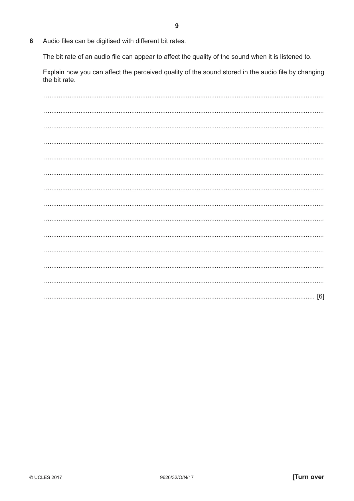 Cambridge A Level Information Technology (from 2017) 9626 2017 Oct/Nov Paper 3 · Variant 2 question paper, page 9 of 16