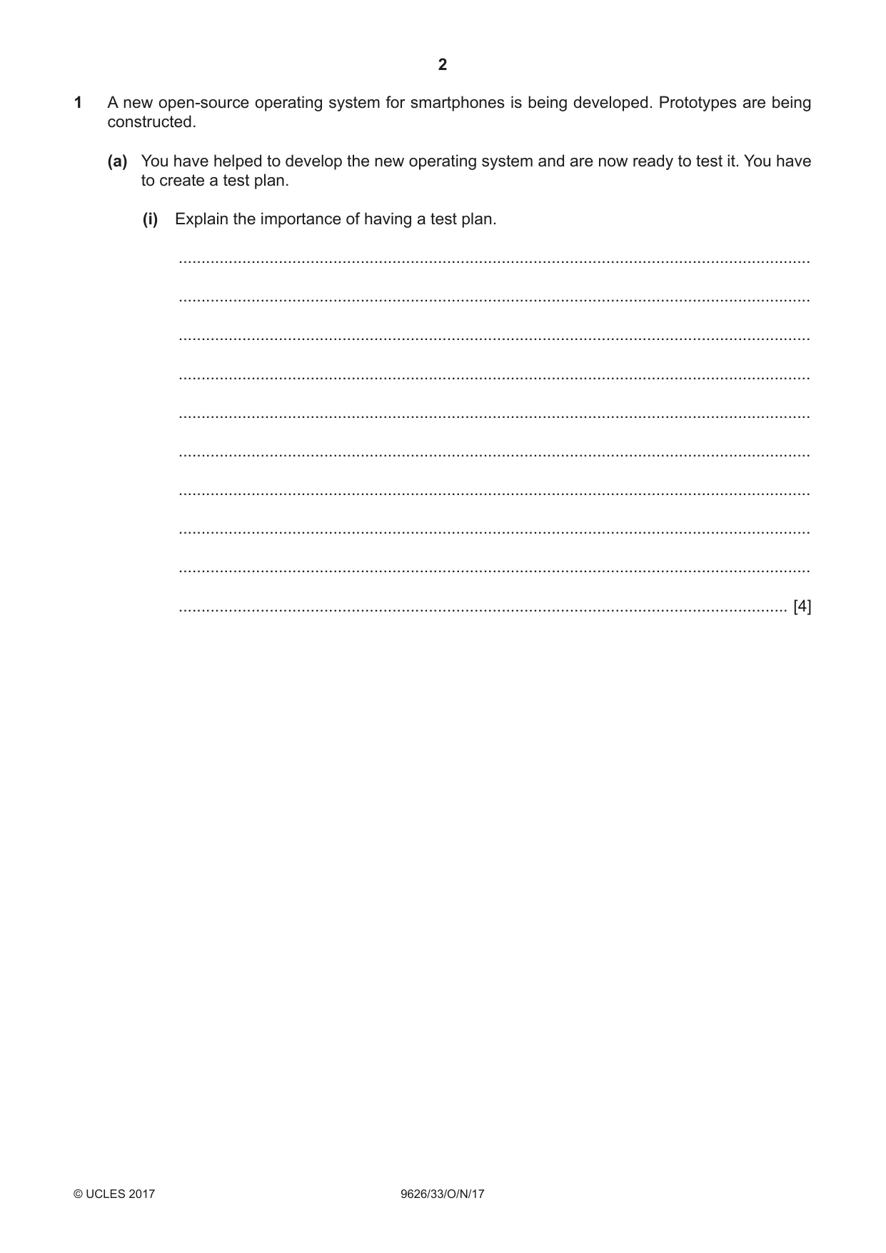 Cambridge A Level Information Technology (from 2017) 9626 2017 Oct/Nov Paper 3 · Variant 3 question paper, page 2 of 16