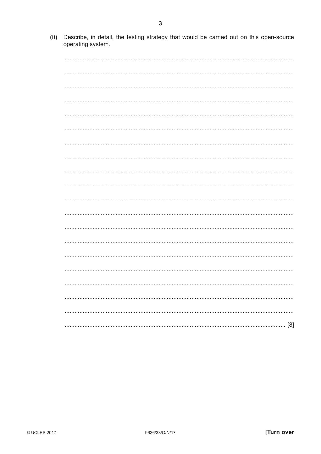 Cambridge A Level Information Technology (from 2017) 9626 2017 Oct/Nov Paper 3 · Variant 3 question paper, page 3 of 16