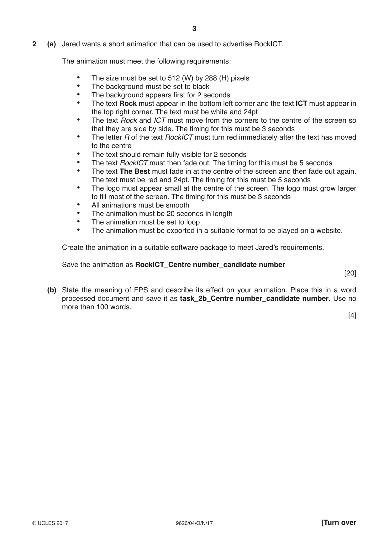 Cambridge A Level Information Technology (from 2017) 9626 2017 Oct/Nov Paper 4 · Variant 1 question paper, page 3 of 8