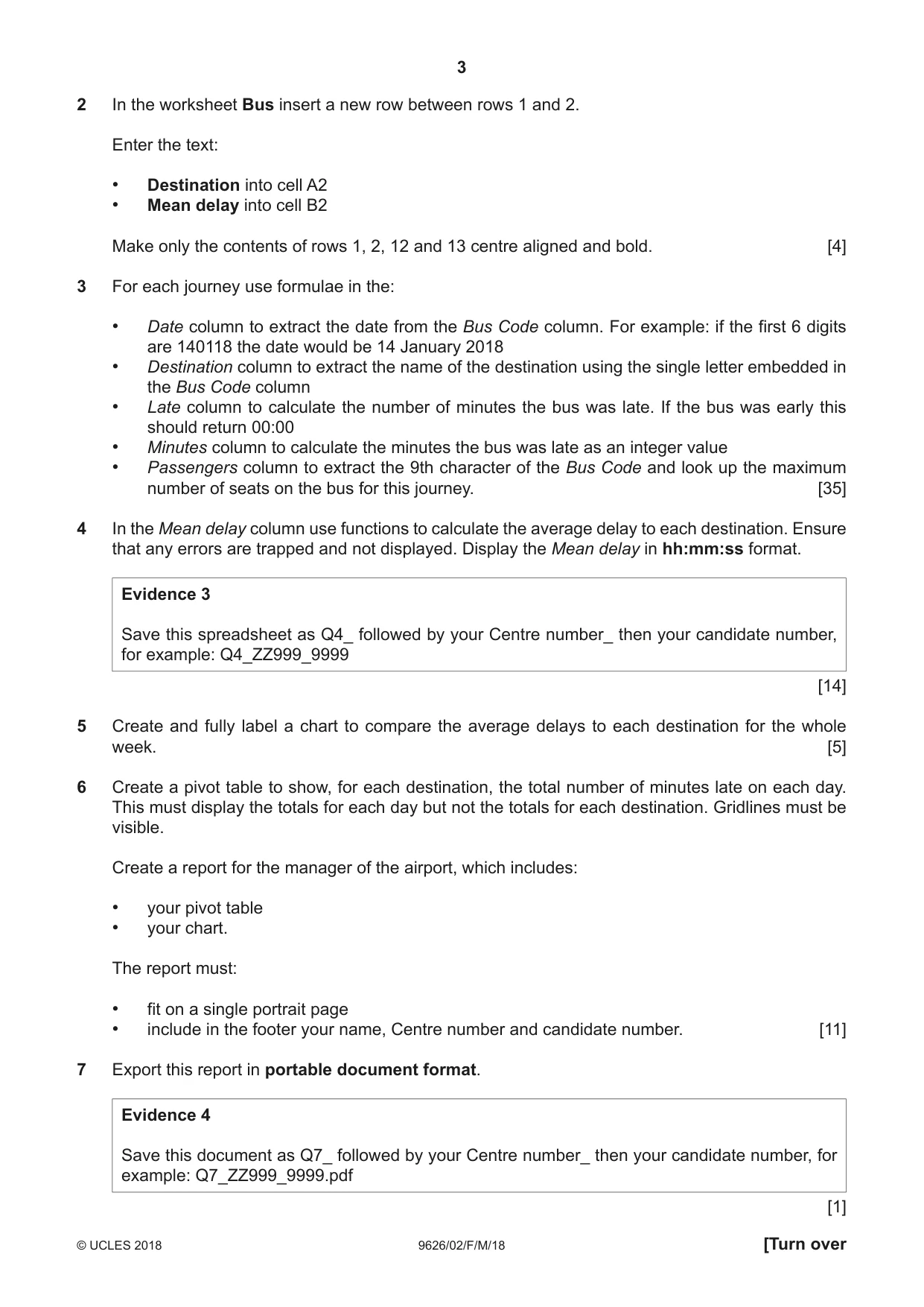 Cambridge A Level Information Technology (from 2017) 9626 2018 Feb/March Paper 2 · Variant 0 question paper, page 3 of 8