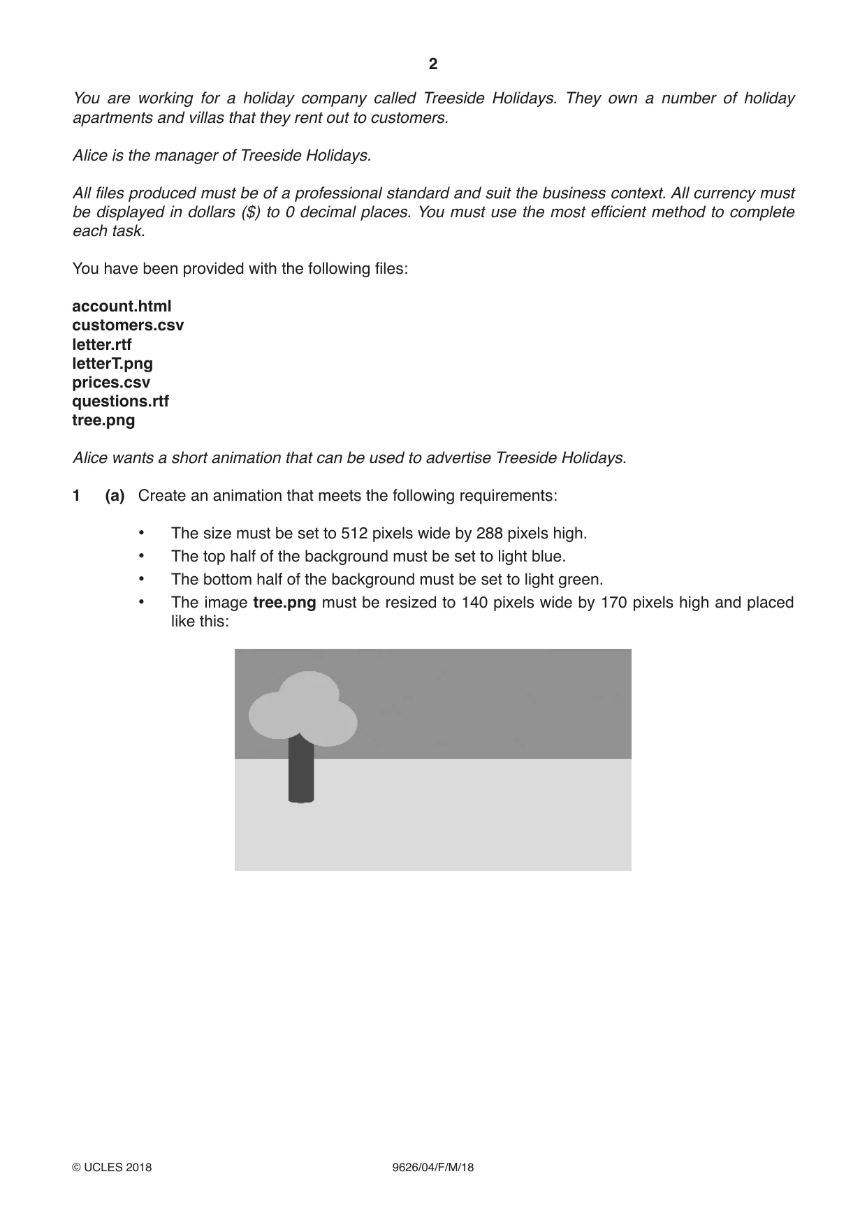 Cambridge A Level Information Technology (from 2017) 9626 2018 Feb/March Paper 4 · Variant 0 question paper, page 2 of 8