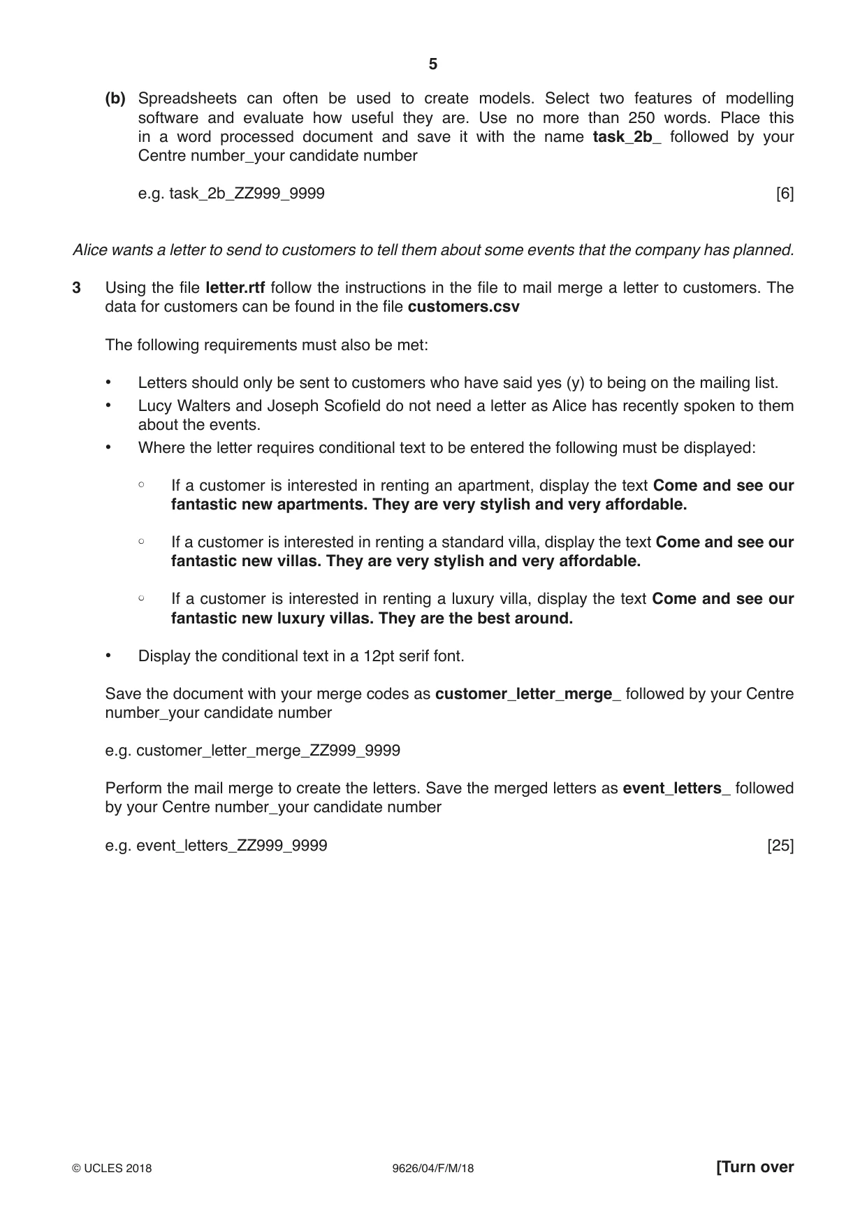 Cambridge A Level Information Technology (from 2017) 9626 2018 Feb/March Paper 4 · Variant 0 question paper, page 5 of 8
