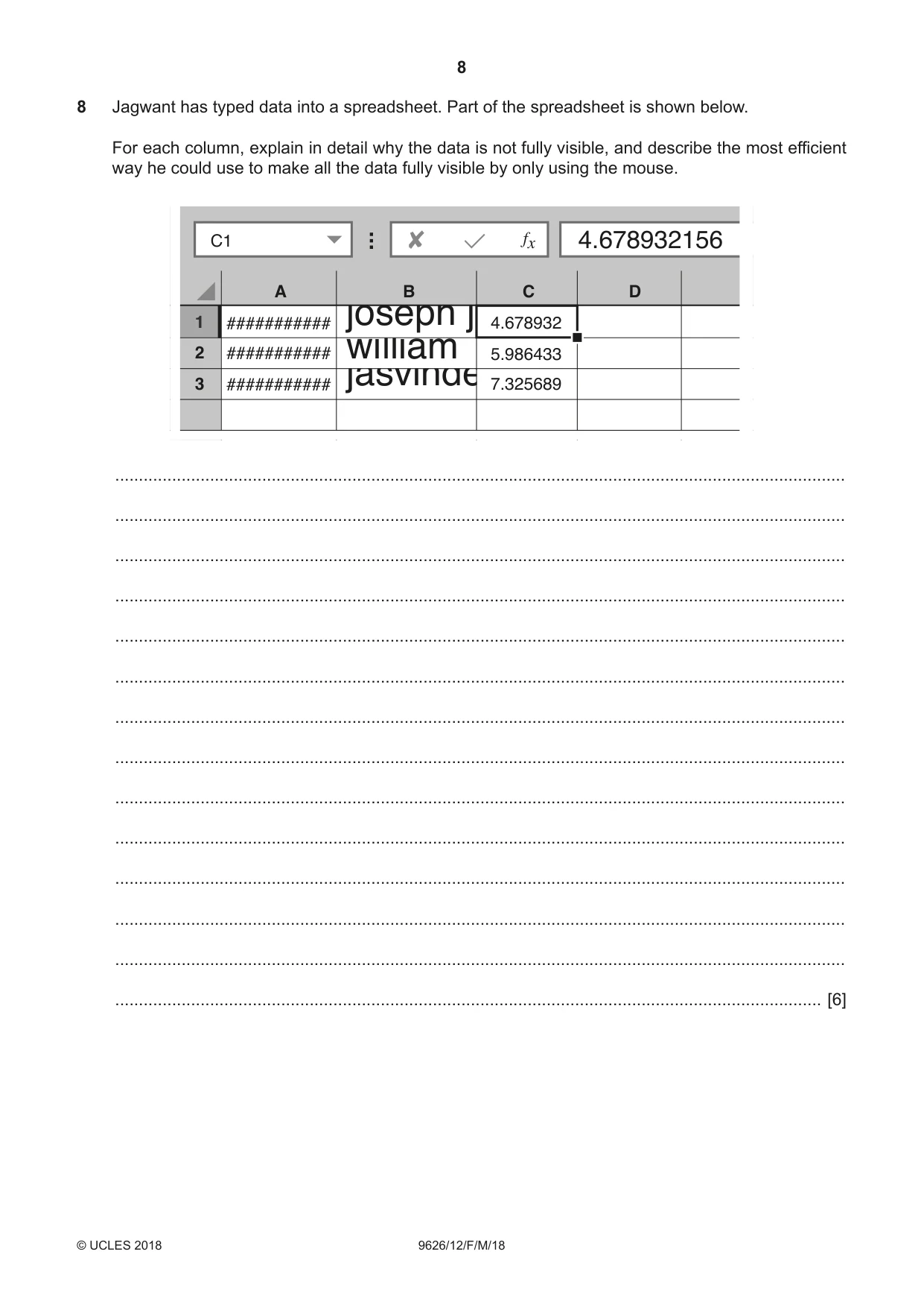 Cambridge A Level Information Technology (from 2017) 9626 2018 Feb/March Paper 1 · Variant 2 question paper, page 8 of 16