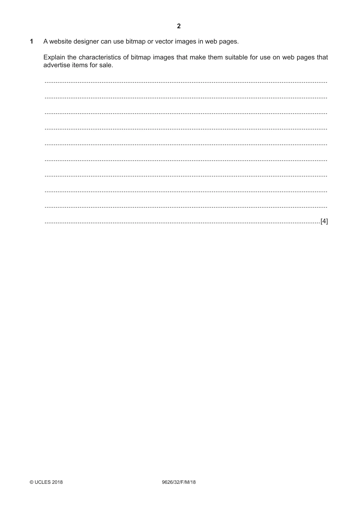 Cambridge A Level Information Technology (from 2017) 9626 2018 Feb/March Paper 3 · Variant 2 question paper, page 2 of 20