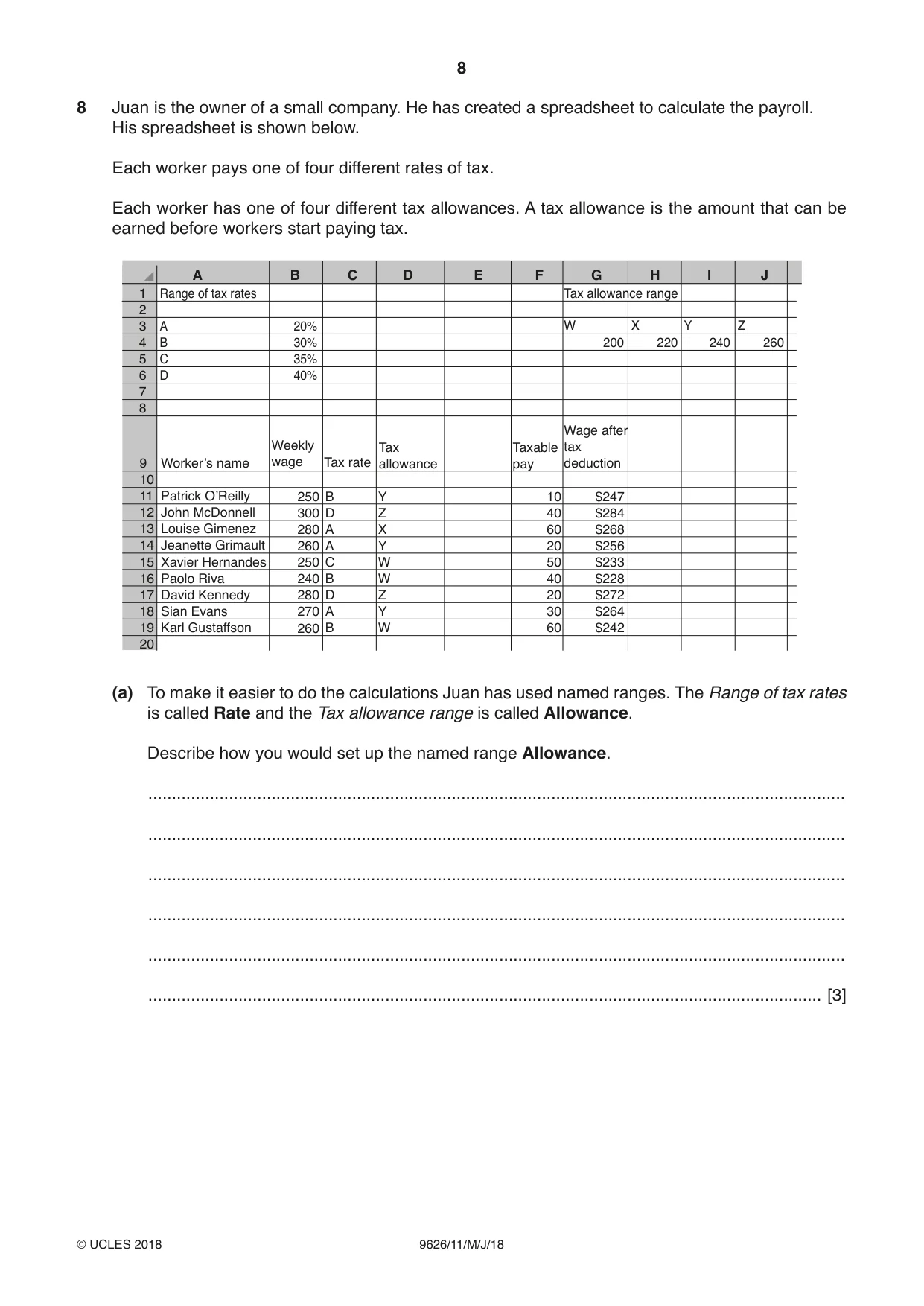 Cambridge A Level Information Technology (from 2017) 9626 2018 May/June Paper 1 · Variant 1 question paper, page 8 of 16