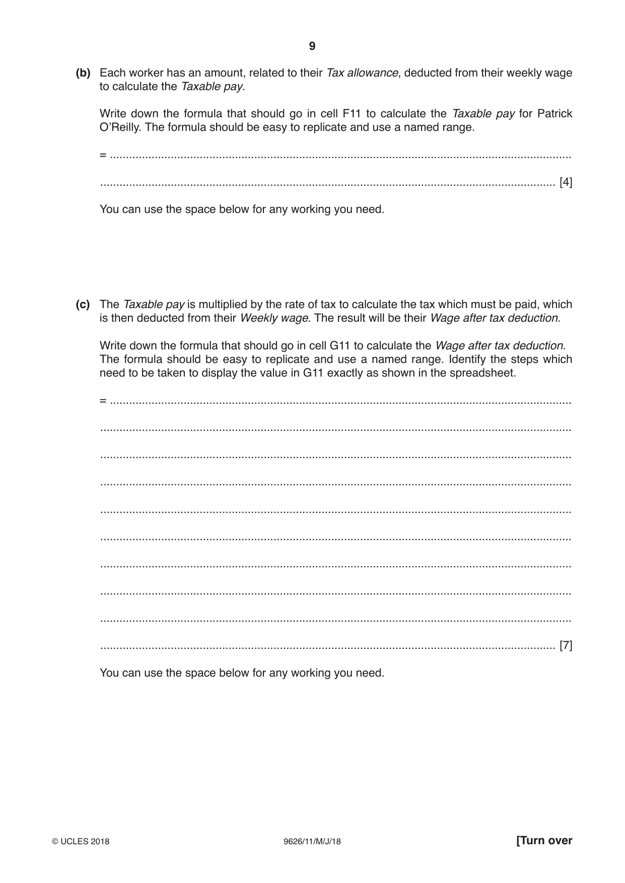 Cambridge A Level Information Technology (from 2017) 9626 2018 May/June Paper 1 · Variant 1 question paper, page 9 of 16