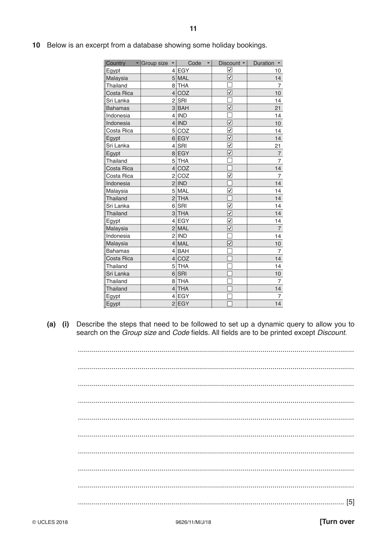 Cambridge A Level Information Technology (from 2017) 9626 2018 May/June Paper 1 · Variant 1 question paper, page 11 of 16