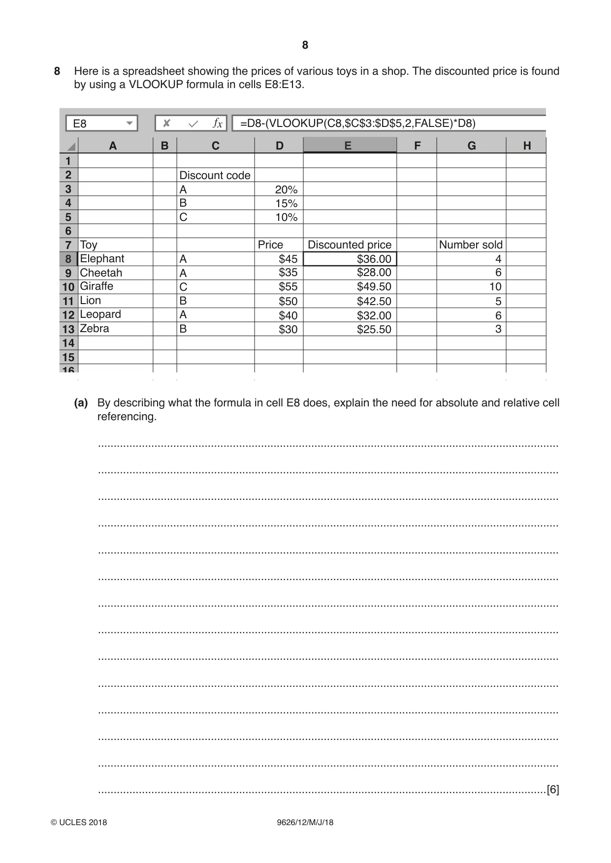 Cambridge A Level Information Technology (from 2017) 9626 2018 May/June Paper 1 · Variant 2 question paper, page 8 of 16