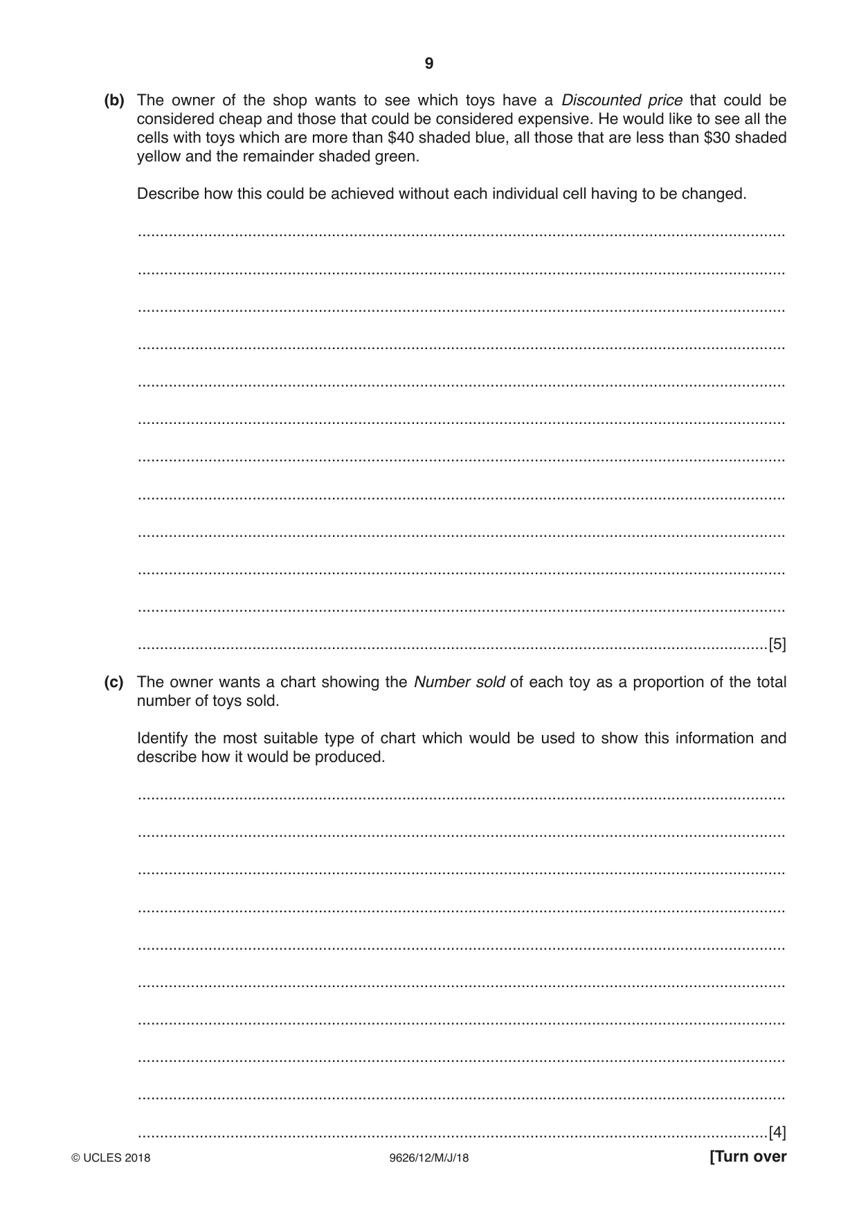 Cambridge A Level Information Technology (from 2017) 9626 2018 May/June Paper 1 · Variant 2 question paper, page 9 of 16