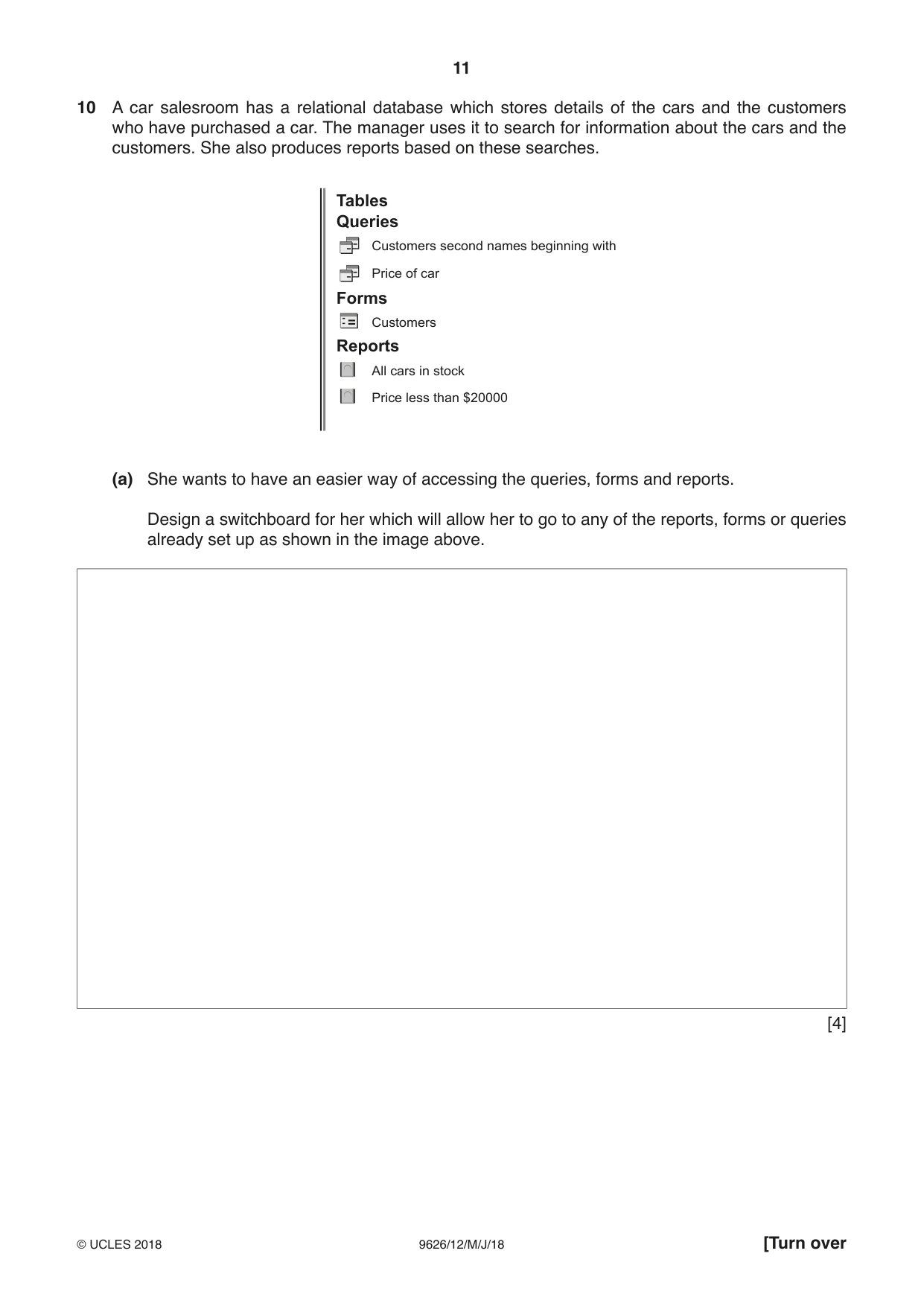 Cambridge A Level Information Technology (from 2017) 9626 2018 May/June Paper 1 · Variant 2 question paper, page 11 of 16