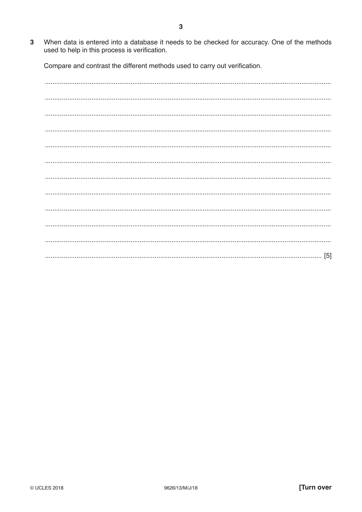 Cambridge A Level Information Technology (from 2017) 9626 2018 May/June Paper 1 · Variant 3 question paper, page 3 of 16
