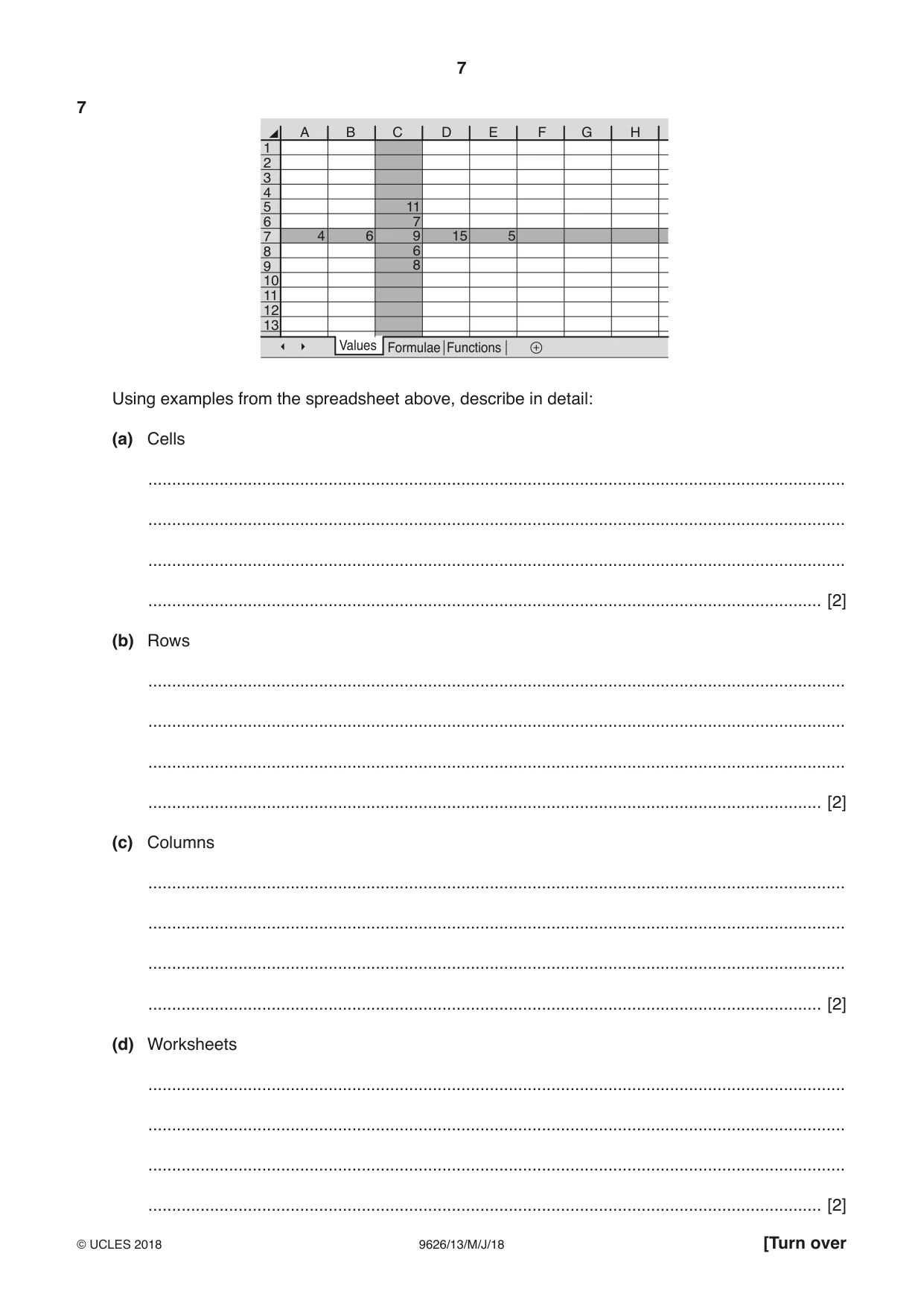 Cambridge A Level Information Technology (from 2017) 9626 2018 May/June Paper 1 · Variant 3 question paper, page 7 of 16