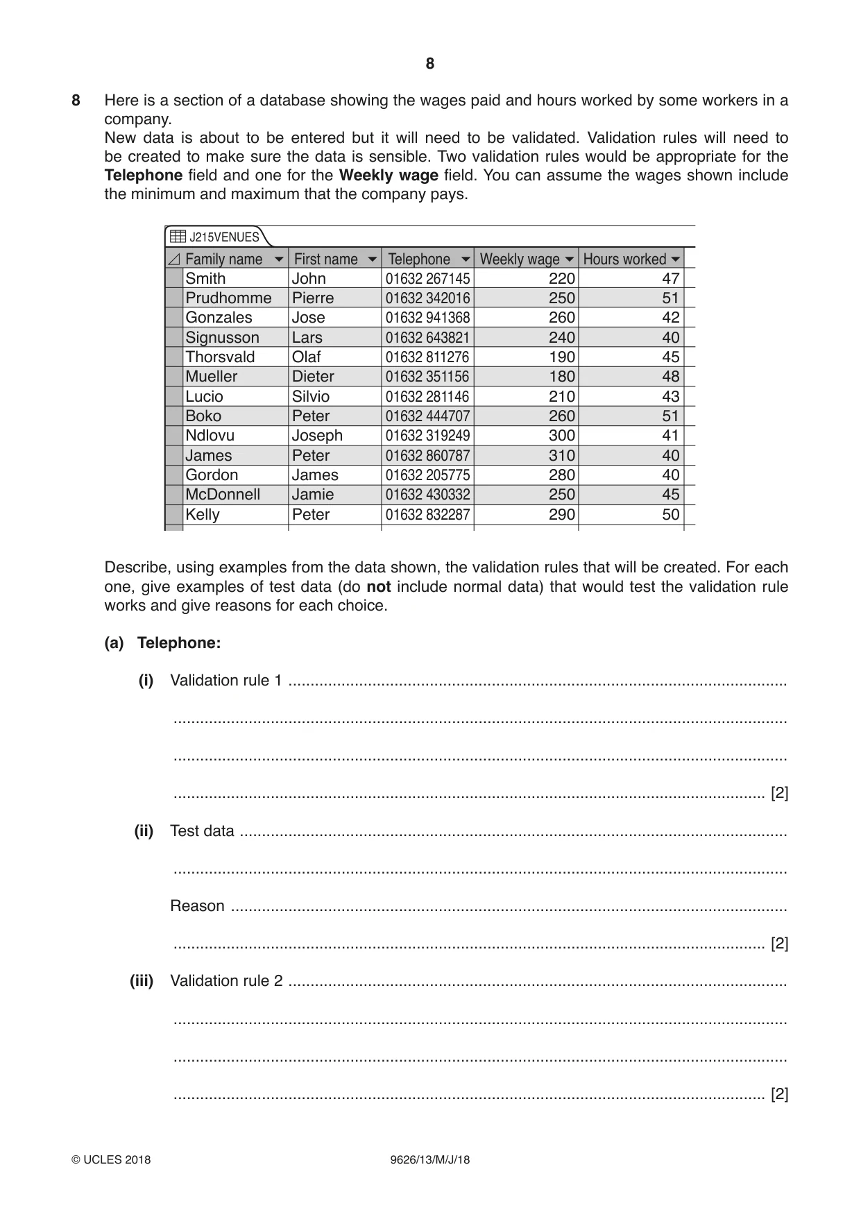 Cambridge A Level Information Technology (from 2017) 9626 2018 May/June Paper 1 · Variant 3 question paper, page 8 of 16