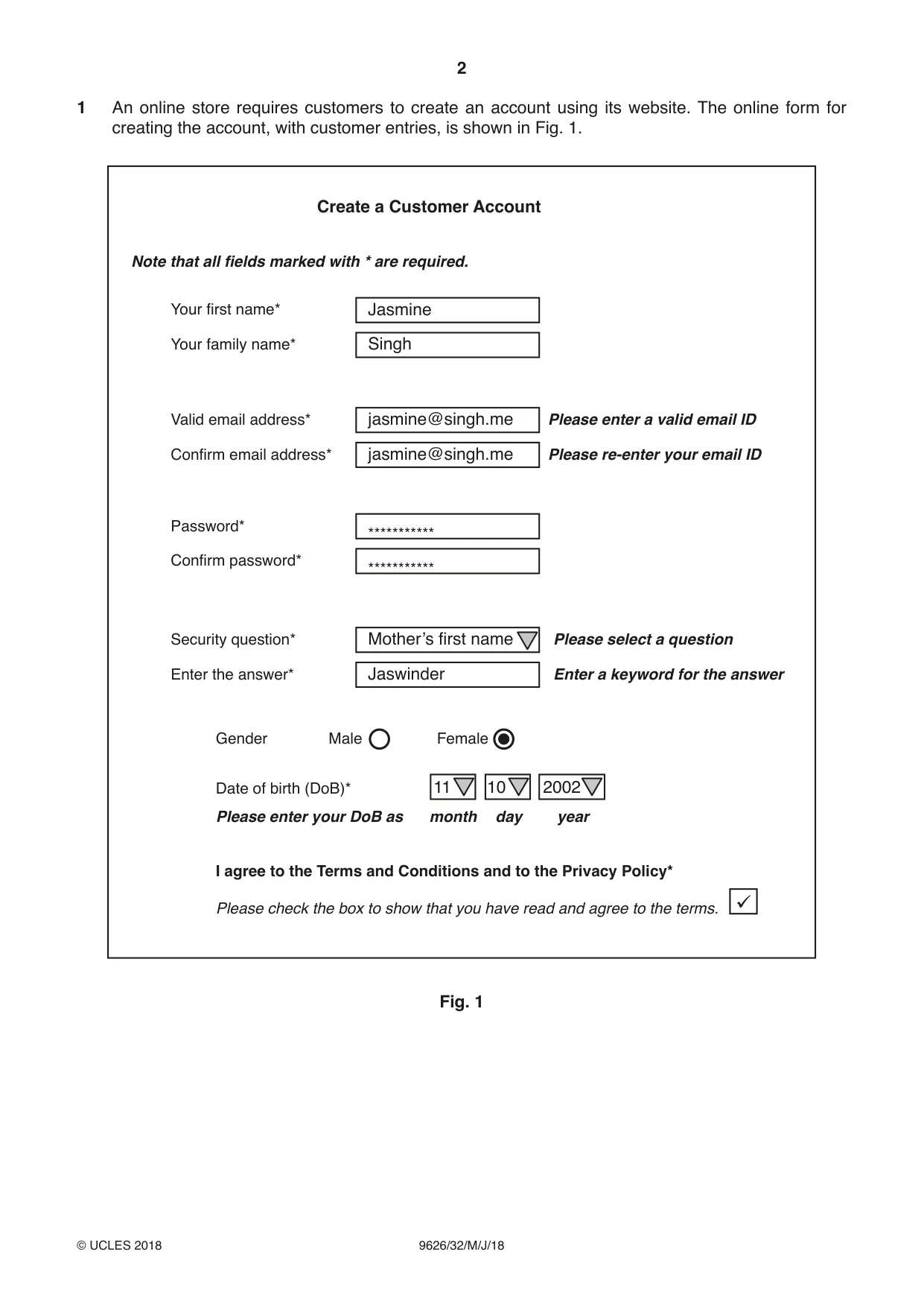 Cambridge A Level Information Technology (from 2017) 9626 2018 May/June Paper 3 · Variant 2 question paper, page 2 of 16