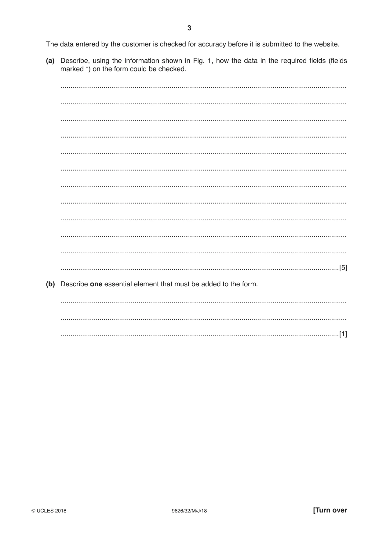 Cambridge A Level Information Technology (from 2017) 9626 2018 May/June Paper 3 · Variant 2 question paper, page 3 of 16
