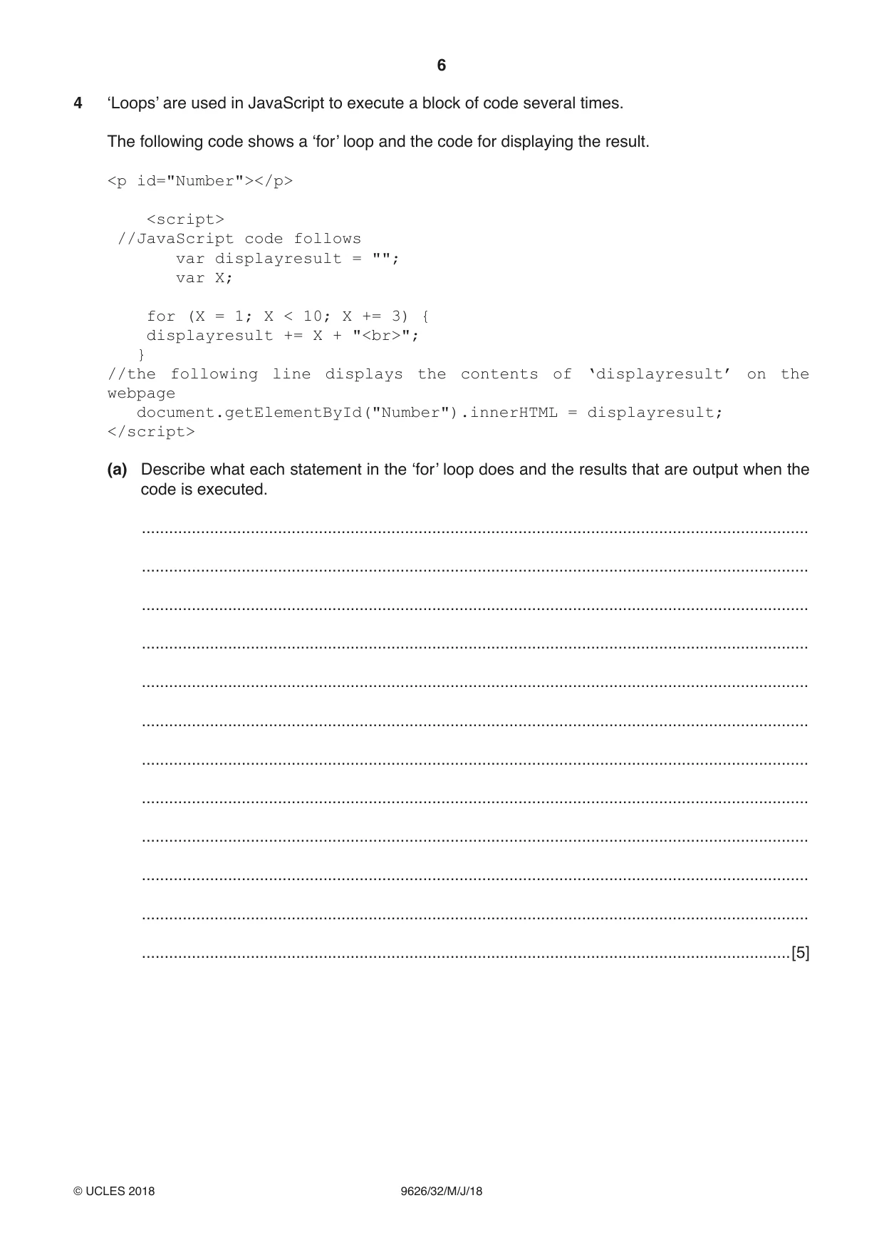 Cambridge A Level Information Technology (from 2017) 9626 2018 May/June Paper 3 · Variant 2 question paper, page 6 of 16