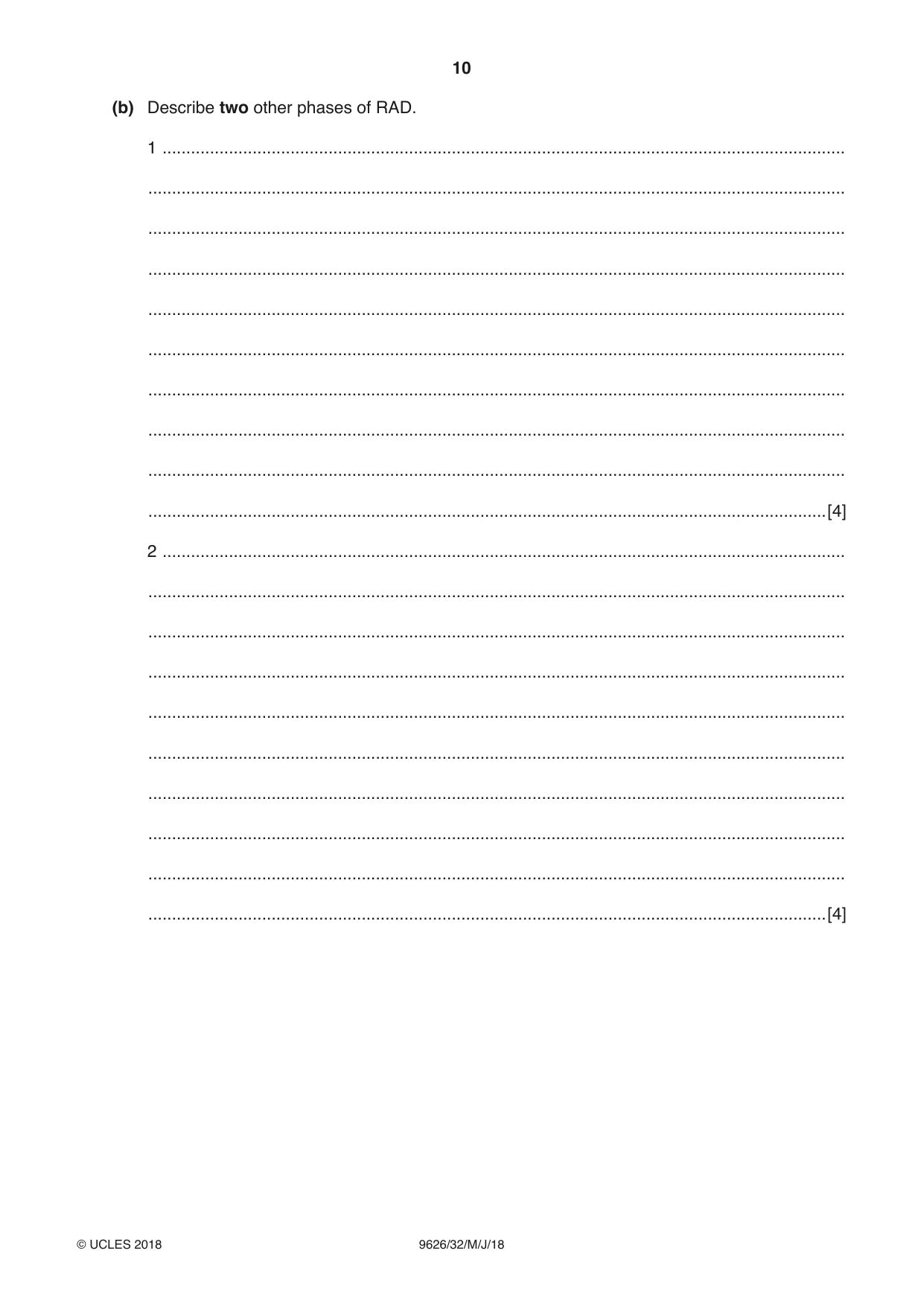 Cambridge A Level Information Technology (from 2017) 9626 2018 May/June Paper 3 · Variant 2 question paper, page 10 of 16