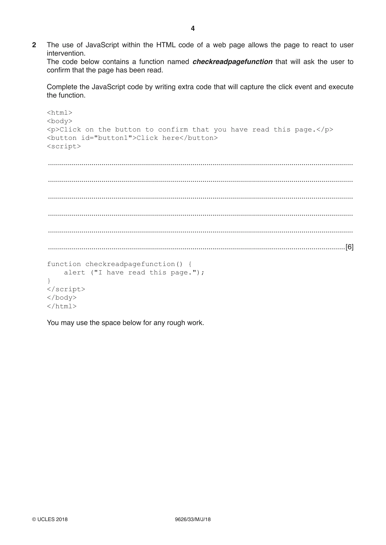 Cambridge A Level Information Technology (from 2017) 9626 2018 May/June Paper 3 · Variant 3 question paper, page 4 of 16