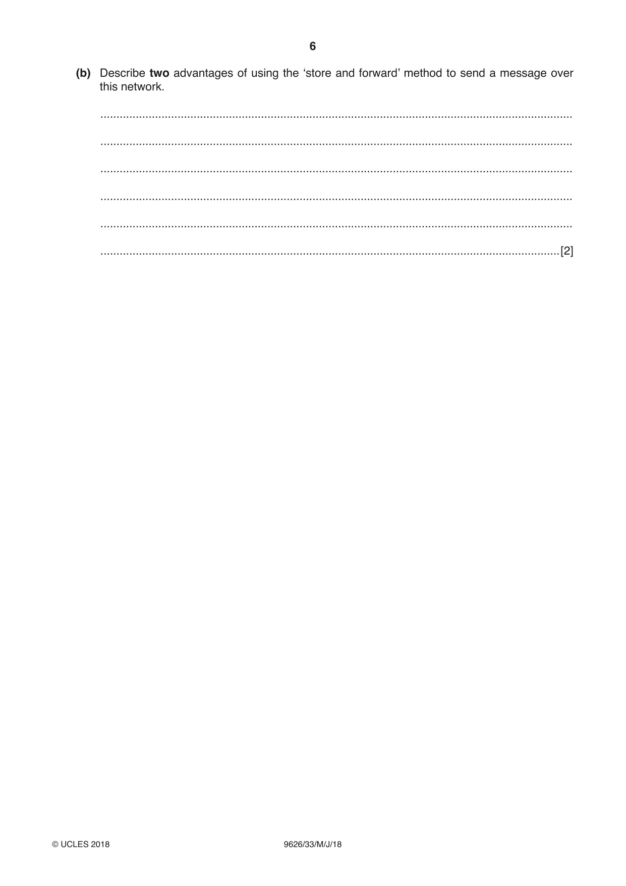 Cambridge A Level Information Technology (from 2017) 9626 2018 May/June Paper 3 · Variant 3 question paper, page 6 of 16