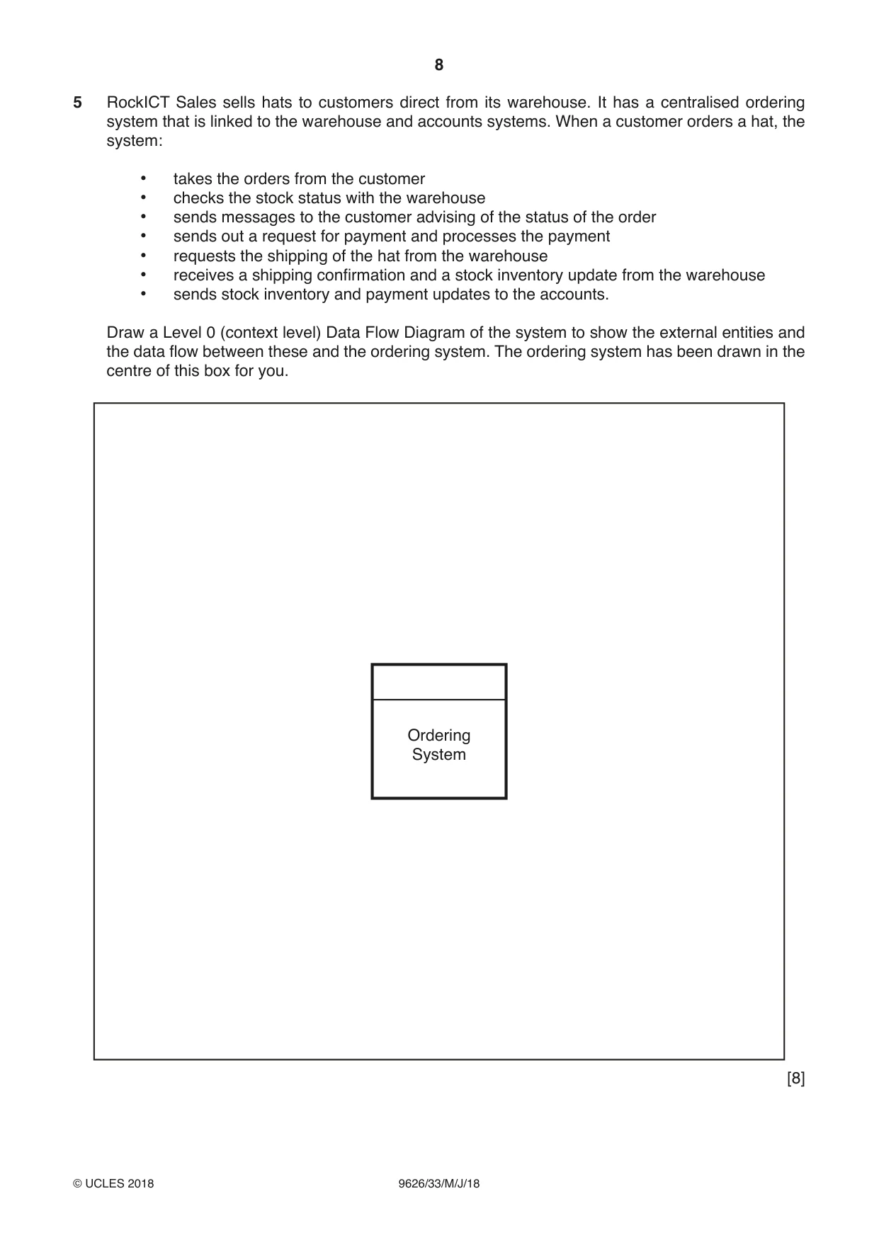 Cambridge A Level Information Technology (from 2017) 9626 2018 May/June Paper 3 · Variant 3 question paper, page 8 of 16