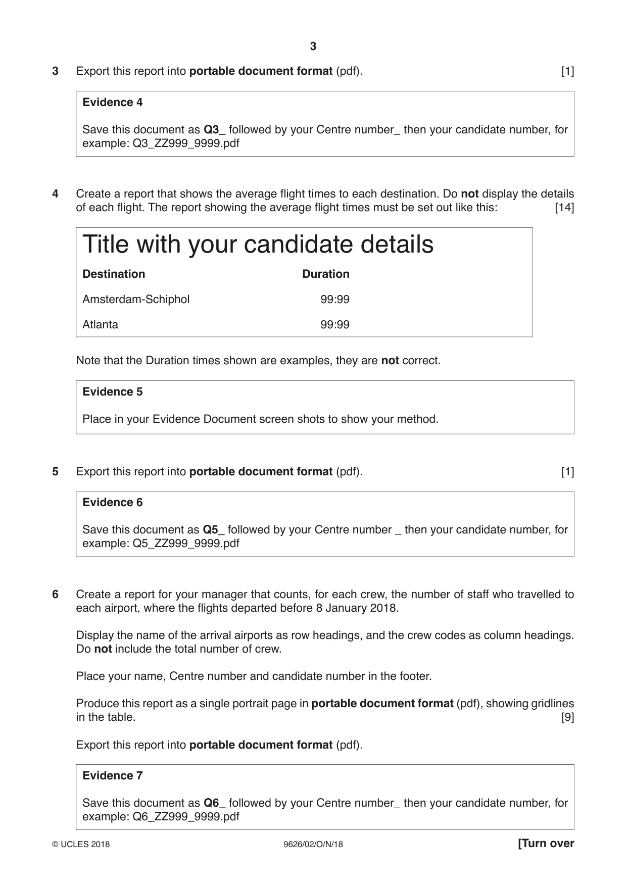 Cambridge A Level Information Technology (from 2017) 9626 2018 Oct/Nov Paper 2 · Variant 0 question paper, page 3 of 8