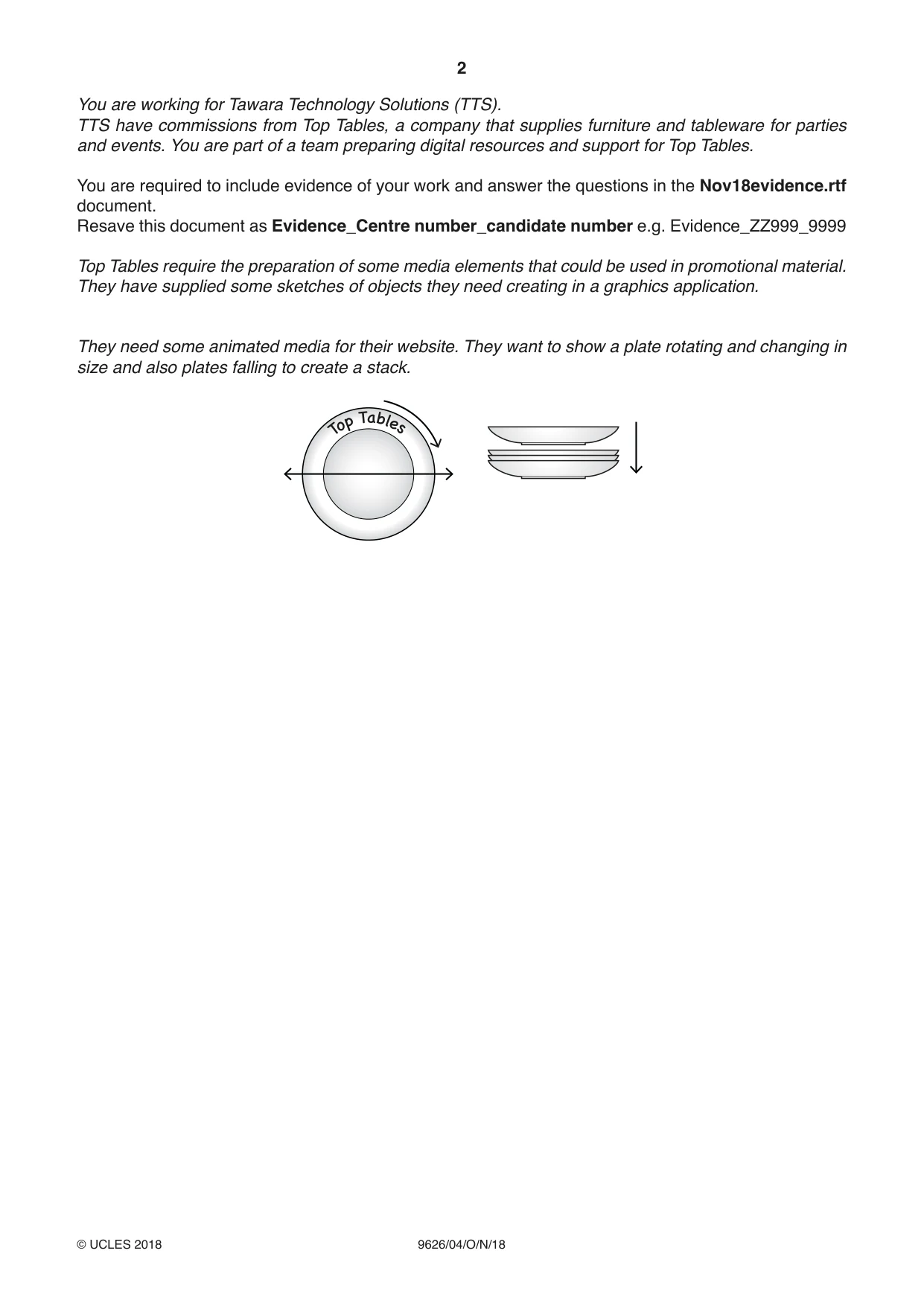 Cambridge A Level Information Technology (from 2017) 9626 2018 Oct/Nov Paper 4 · Variant 0 question paper, page 2 of 8