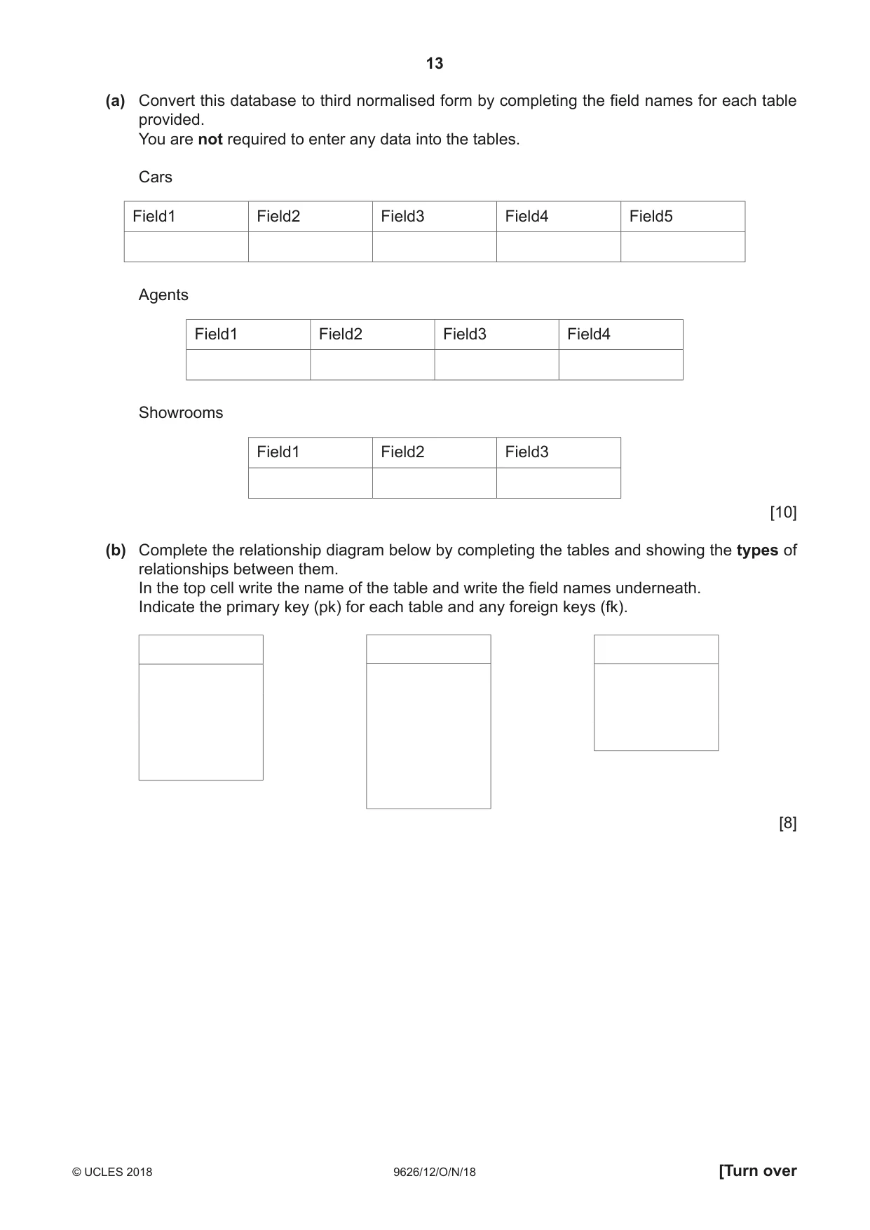 Cambridge A Level Information Technology (from 2017) 9626 2018 Oct/Nov Paper 1 · Variant 2 question paper, page 13 of 16