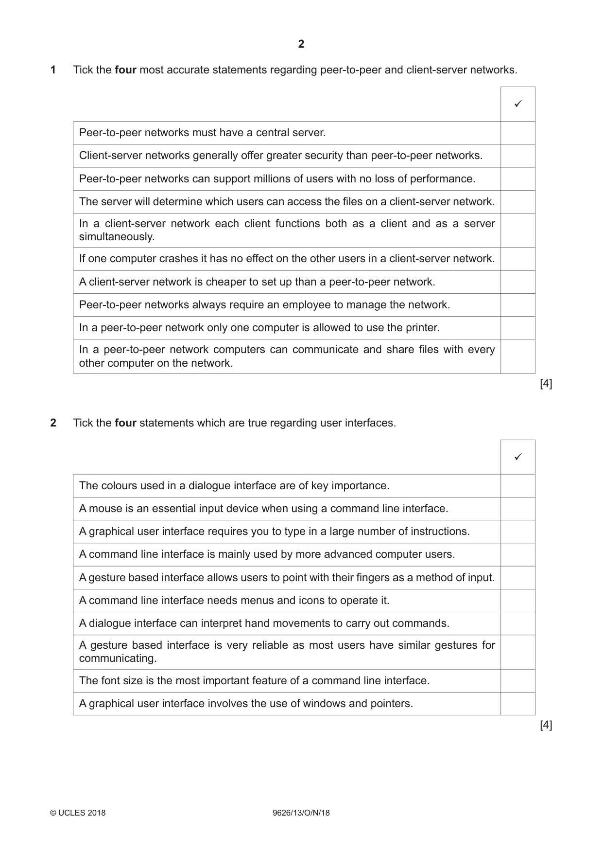 Cambridge A Level Information Technology (from 2017) 9626 2018 Oct/Nov Paper 1 · Variant 3 question paper, page 2 of 16