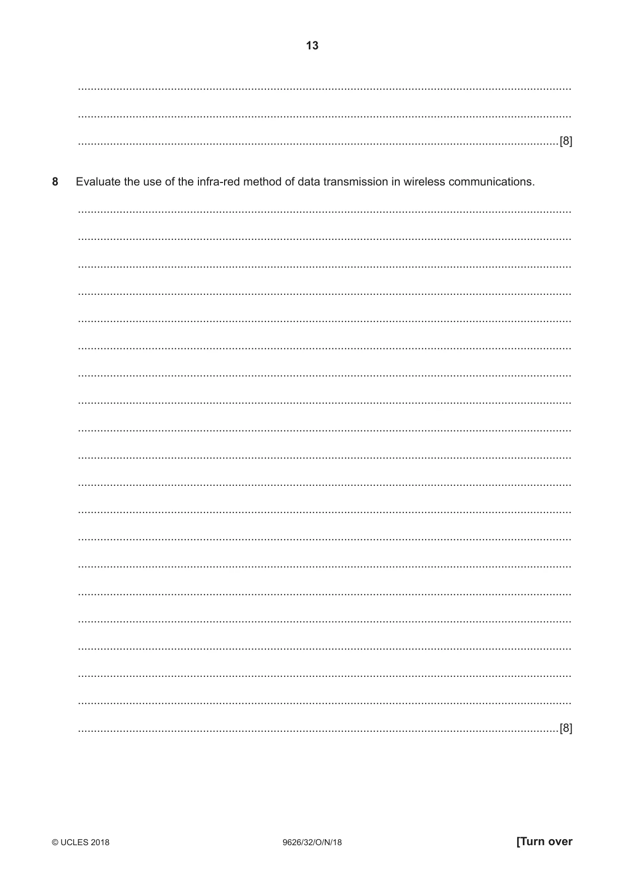 Cambridge A Level Information Technology (from 2017) 9626 2018 Oct/Nov Paper 3 · Variant 2 question paper, page 13 of 16