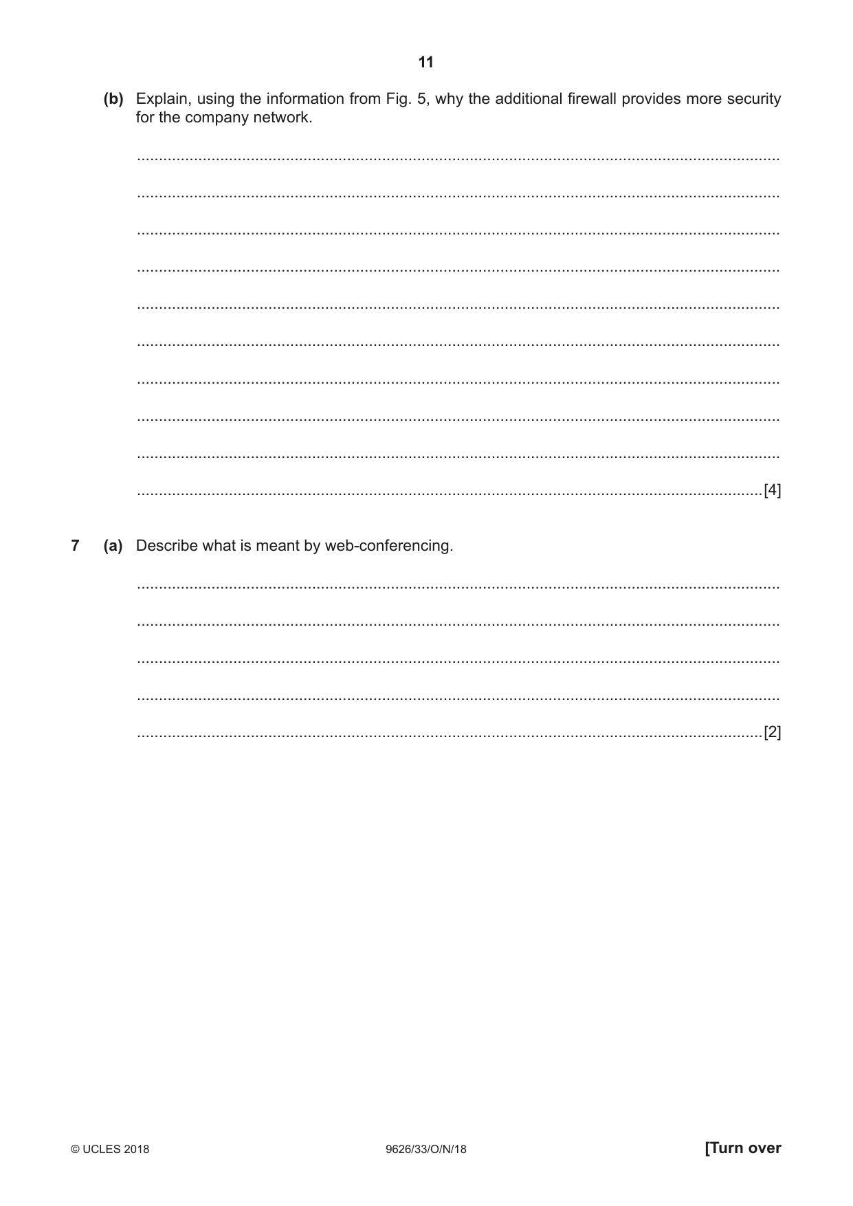 Cambridge A Level Information Technology (from 2017) 9626 2018 Oct/Nov Paper 3 · Variant 3 question paper, page 11 of 20
