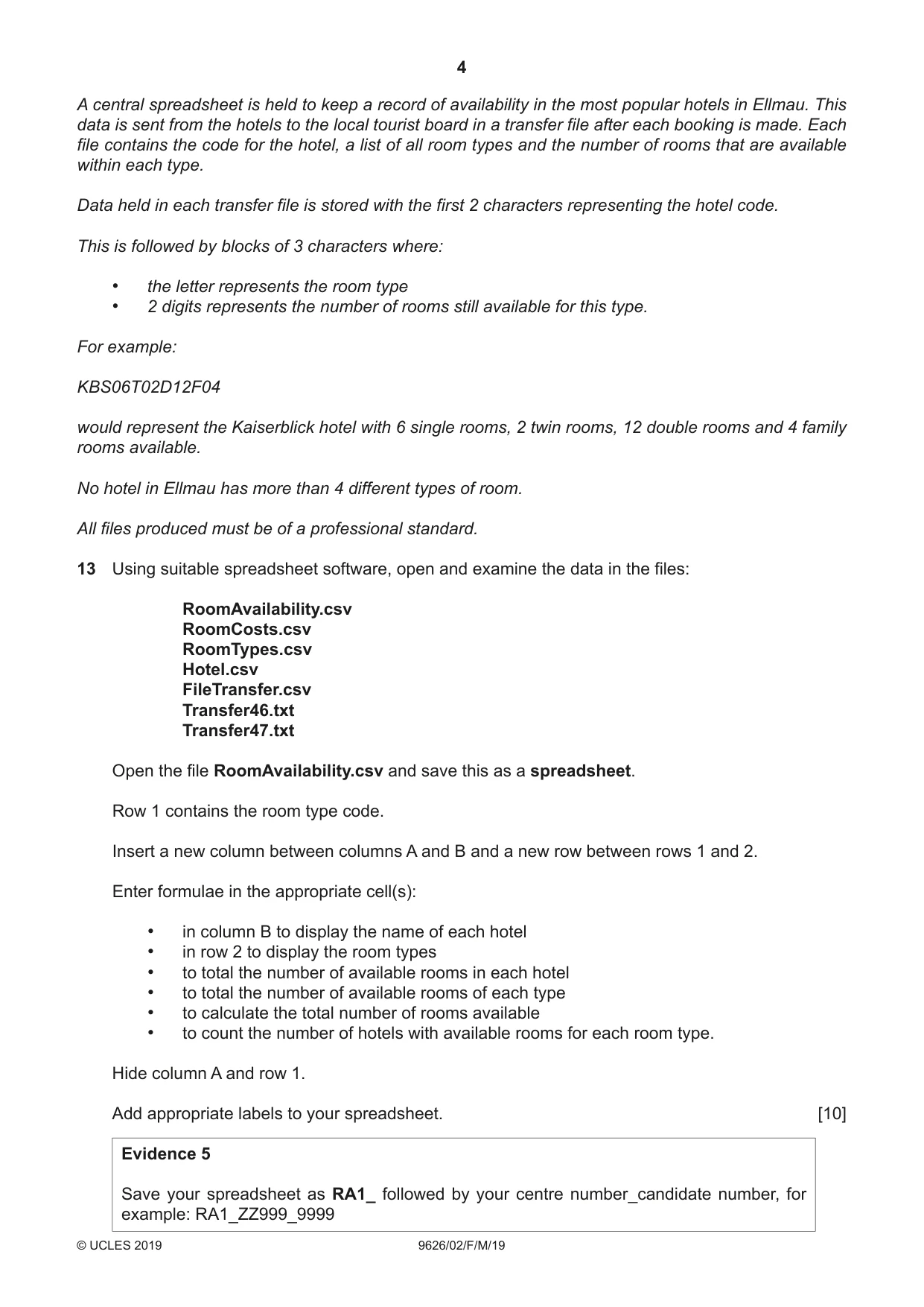 Cambridge A Level Information Technology (from 2017) 9626 2019 Feb/March Paper 2 · Variant 0 question paper, page 4 of 8