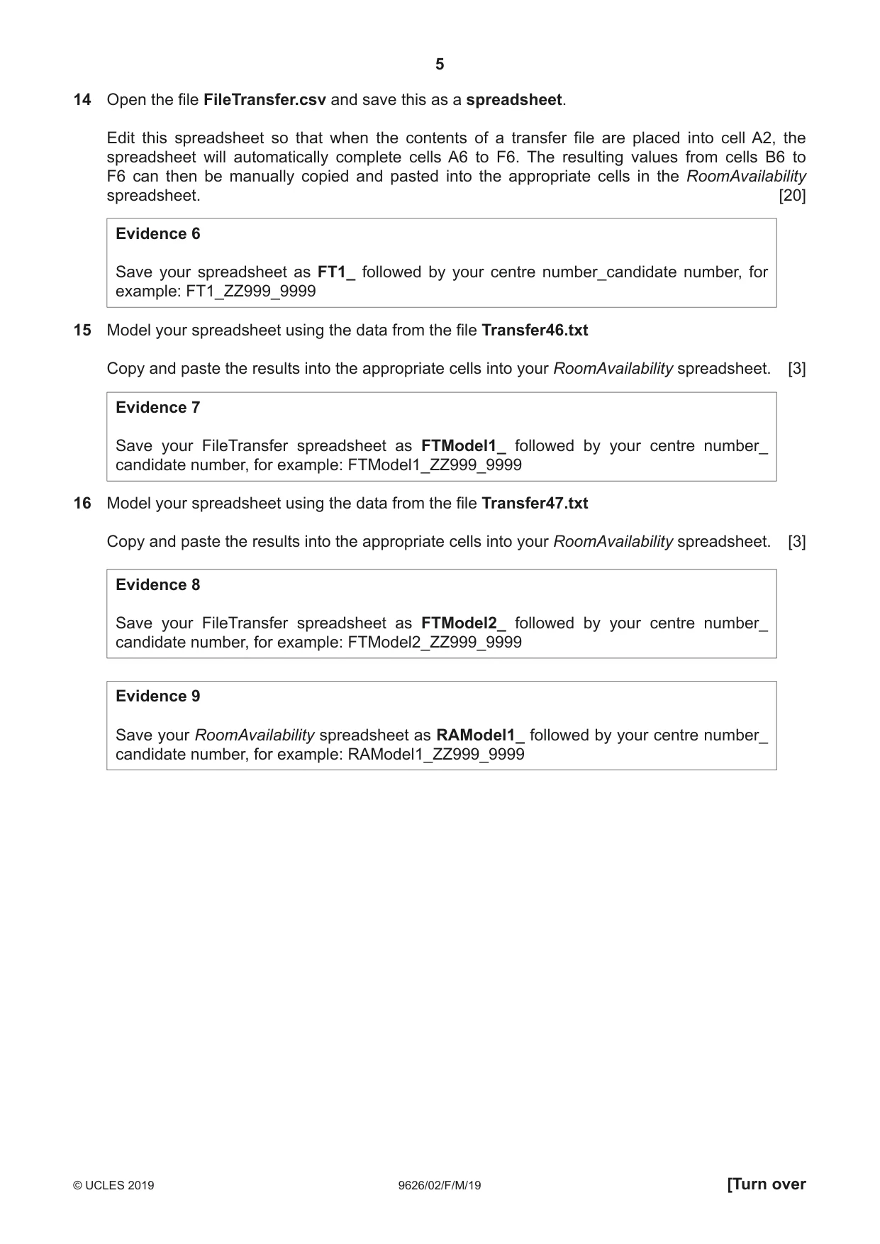 Cambridge A Level Information Technology (from 2017) 9626 2019 Feb/March Paper 2 · Variant 0 question paper, page 5 of 8