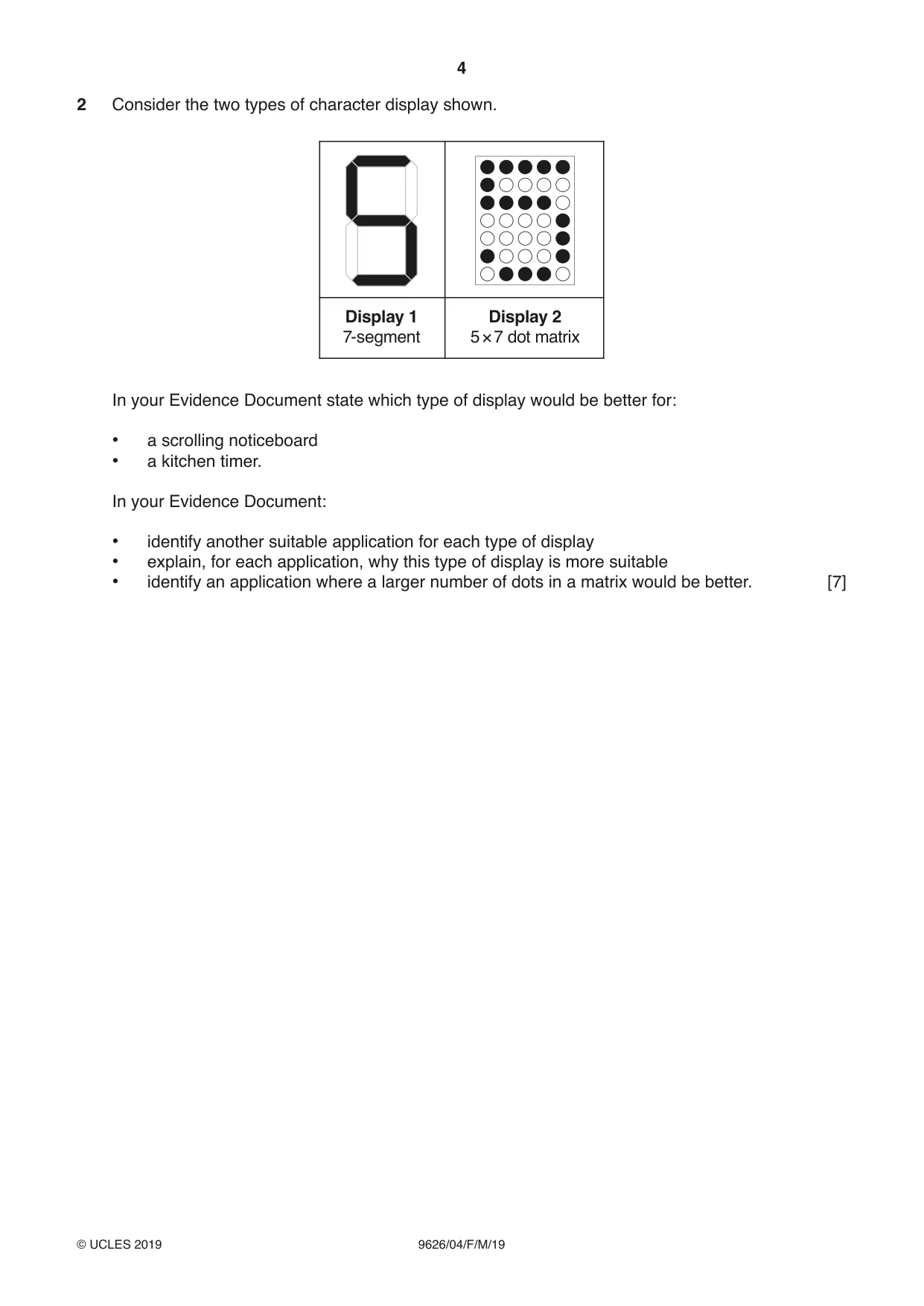 Cambridge A Level Information Technology (from 2017) 9626 2019 Feb/March Paper 4 · Variant 0 question paper, page 4 of 8