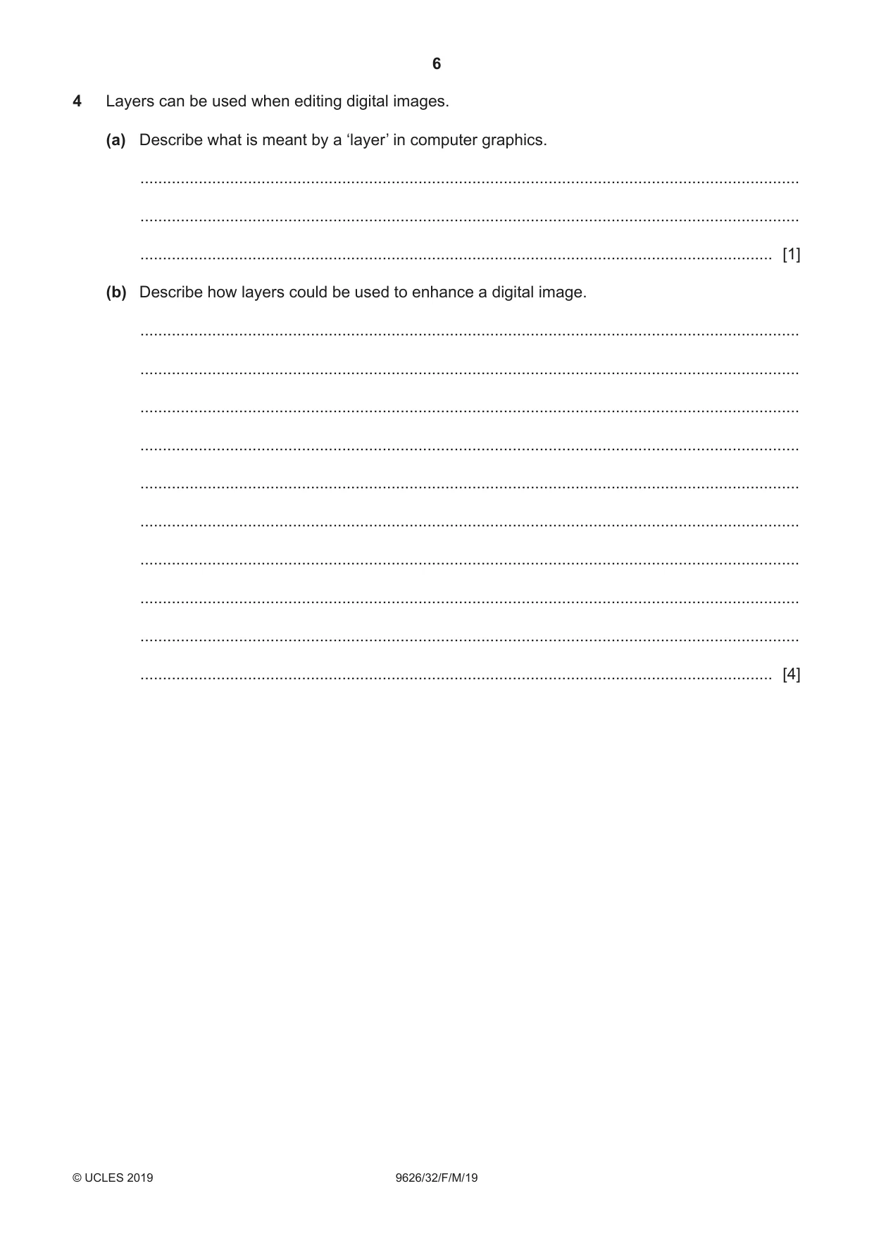 Cambridge A Level Information Technology (from 2017) 9626 2019 Feb/March Paper 3 · Variant 2 question paper, page 6 of 20