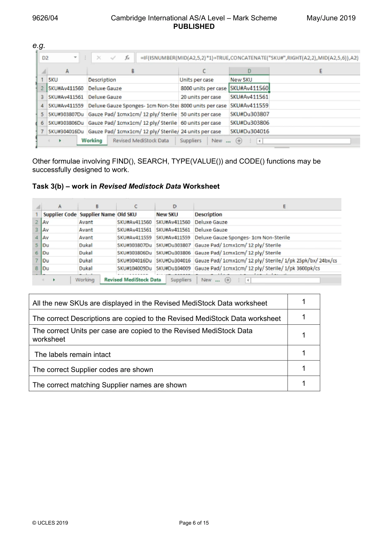 Mark scheme, page 6 of 15